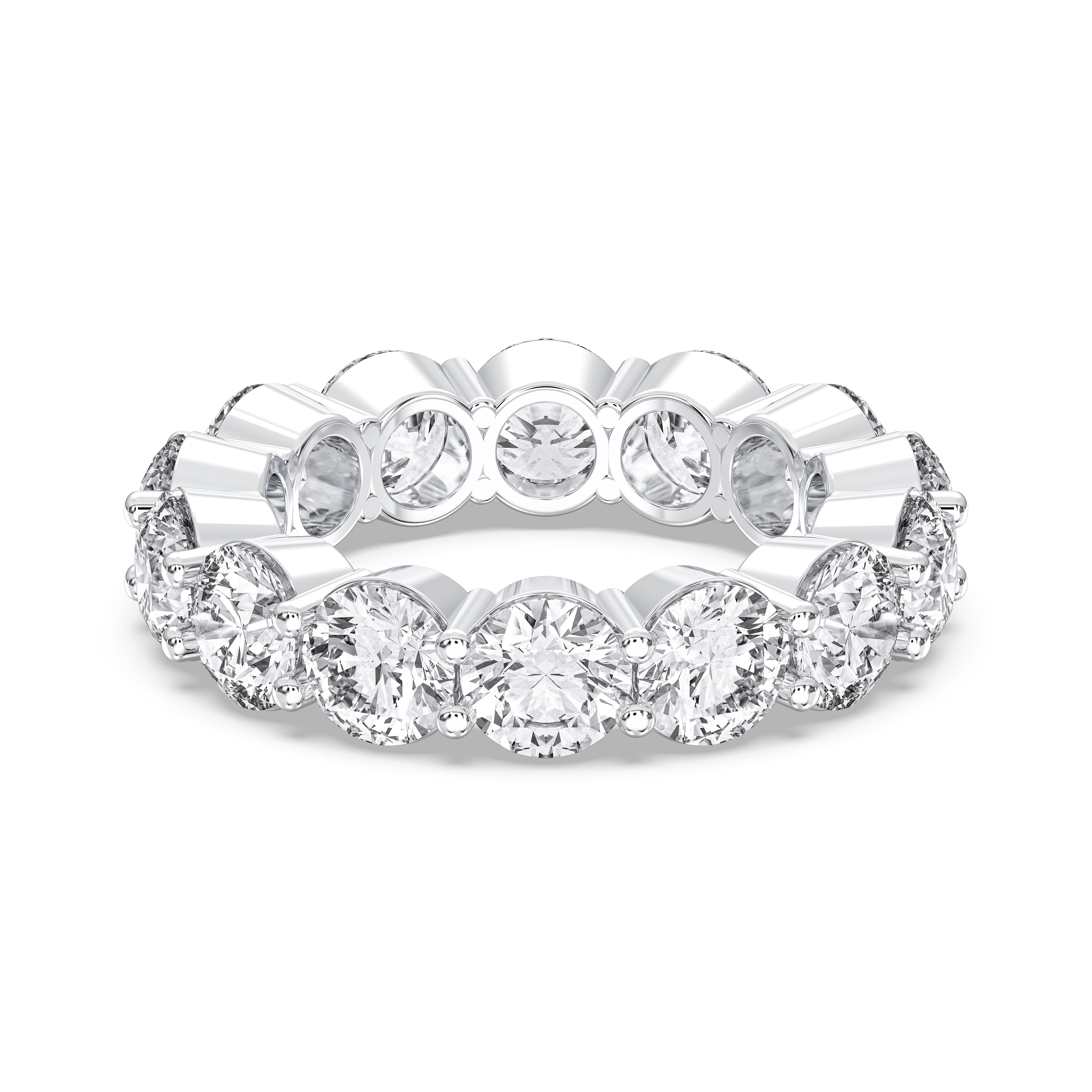 7.00 Carat Round Cut Lab Grown Diamond Eternity Wedding Ring in Solid Gold