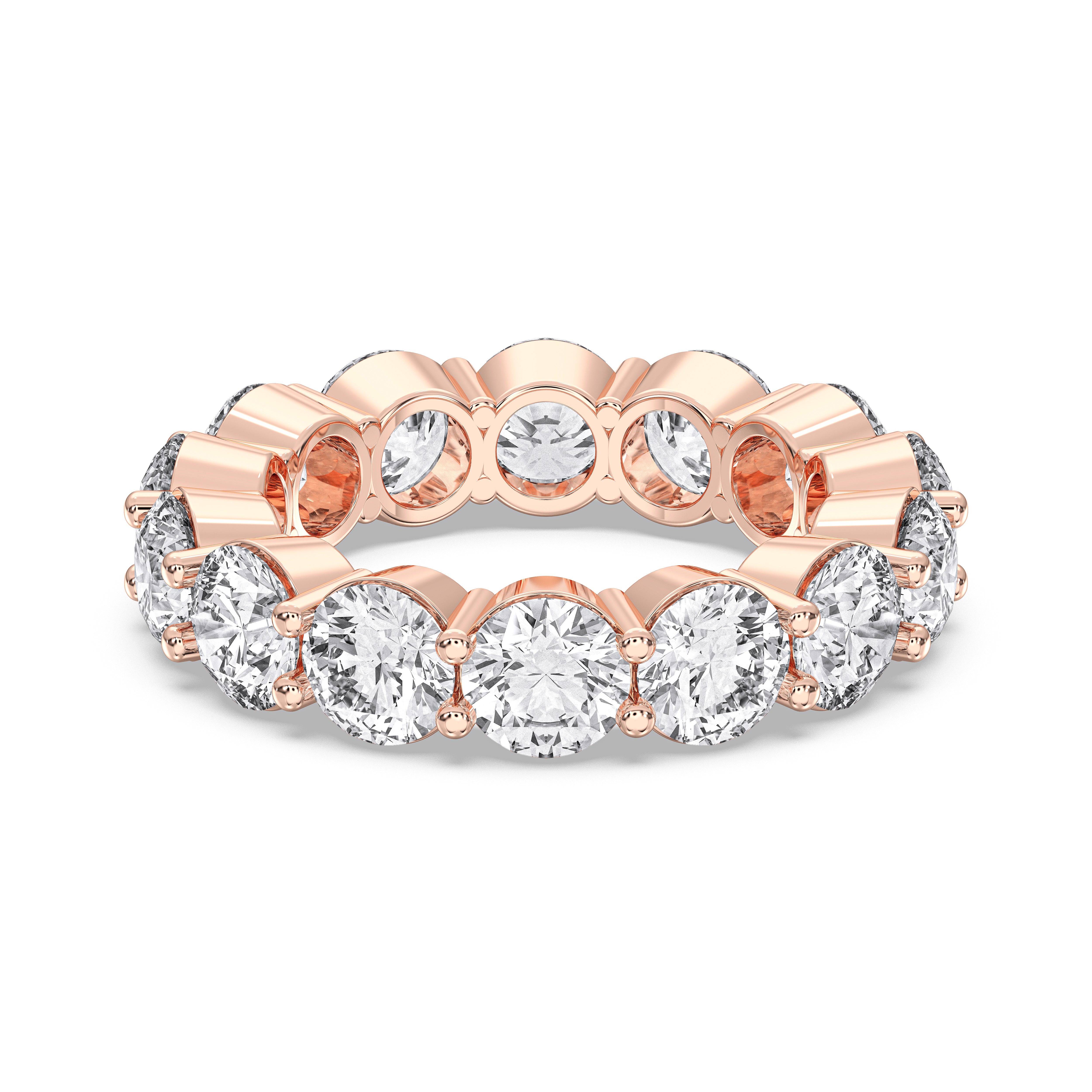 7.00 Carat Round Cut Lab Grown Diamond Eternity Wedding Ring in Solid Gold