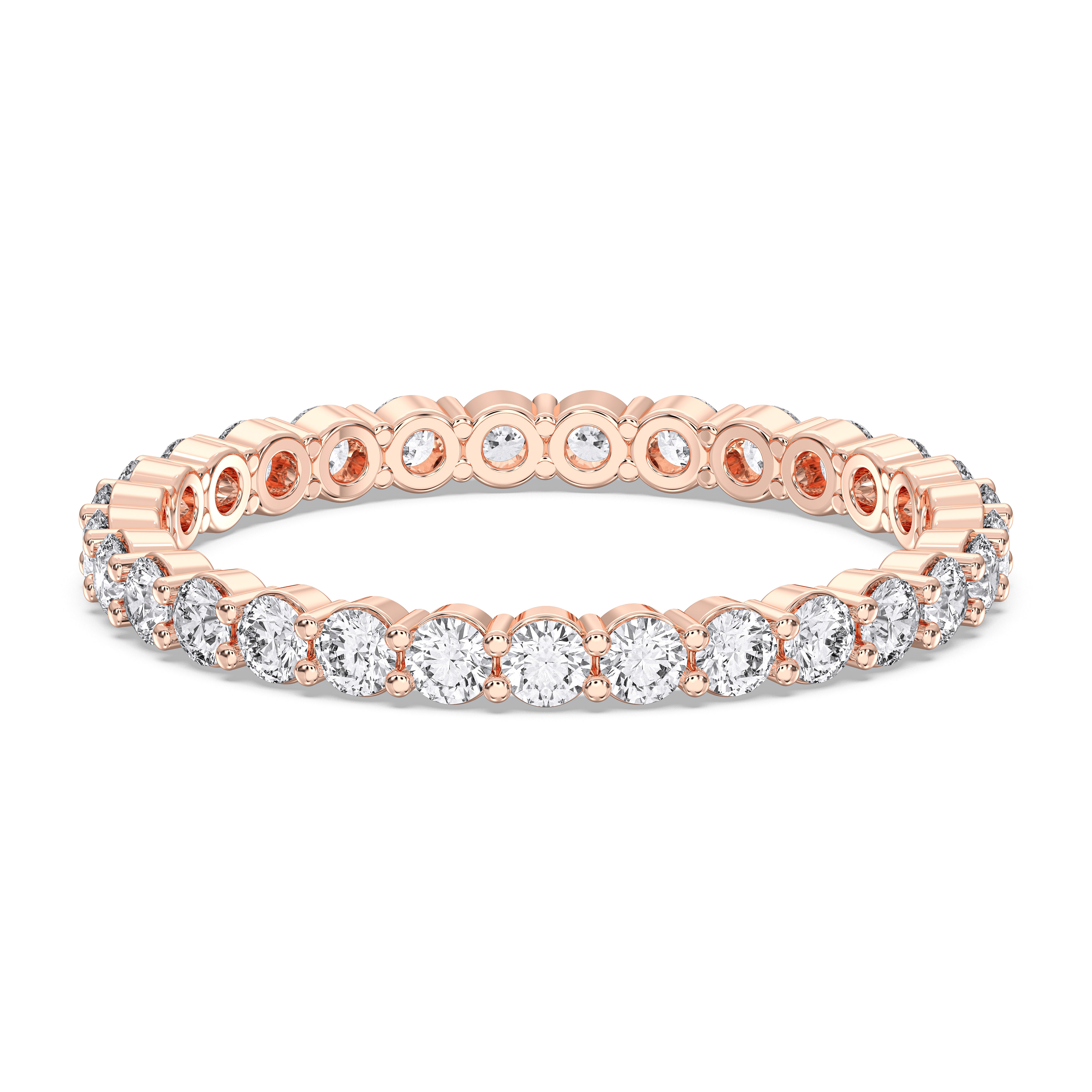1.00 Carat Round Cut Lab Grown Diamond Eternity Wedding Ring in Solid Gold