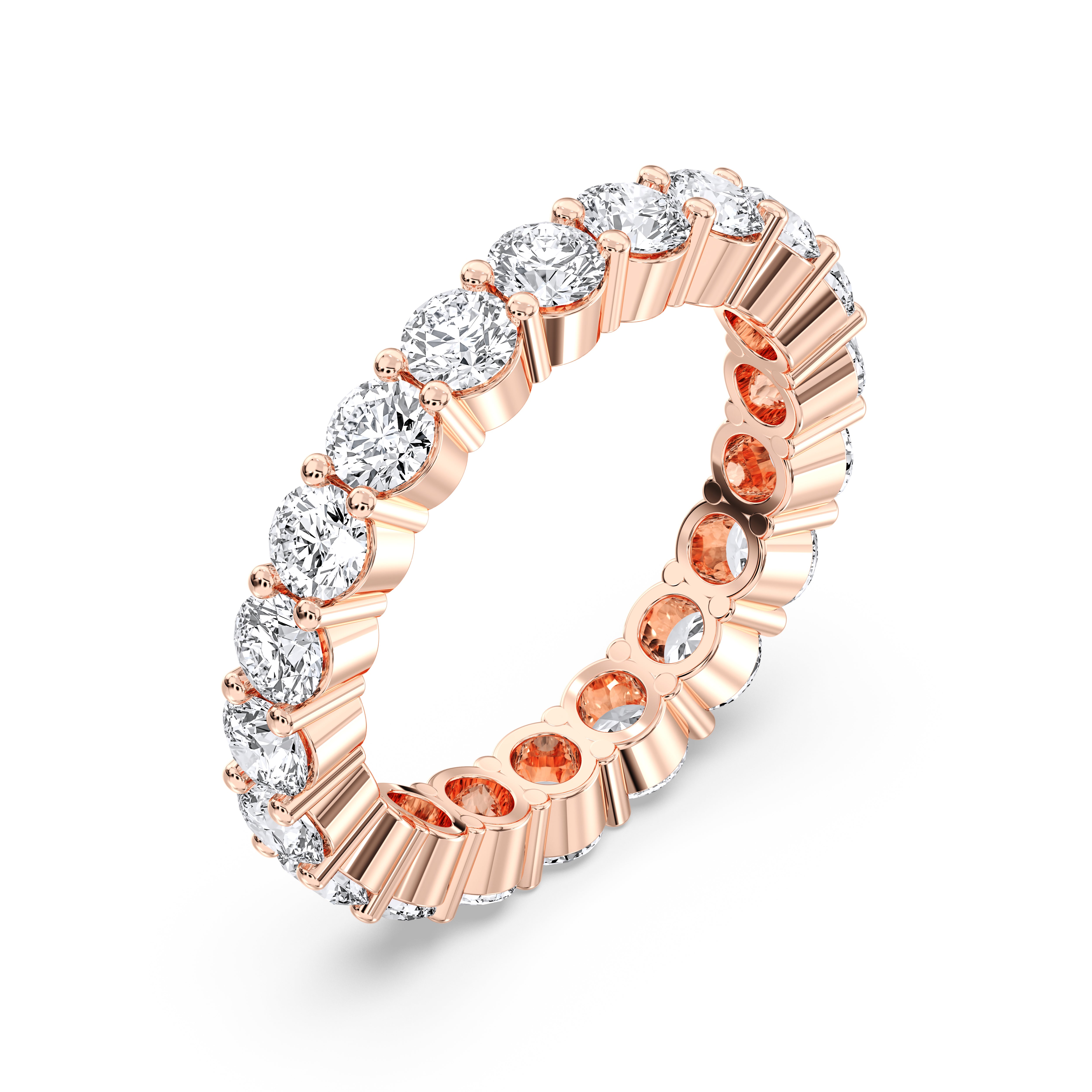 3.00 Carat Round Cut Lab Grown Diamond Eternity Wedding Ring in Solid Gold