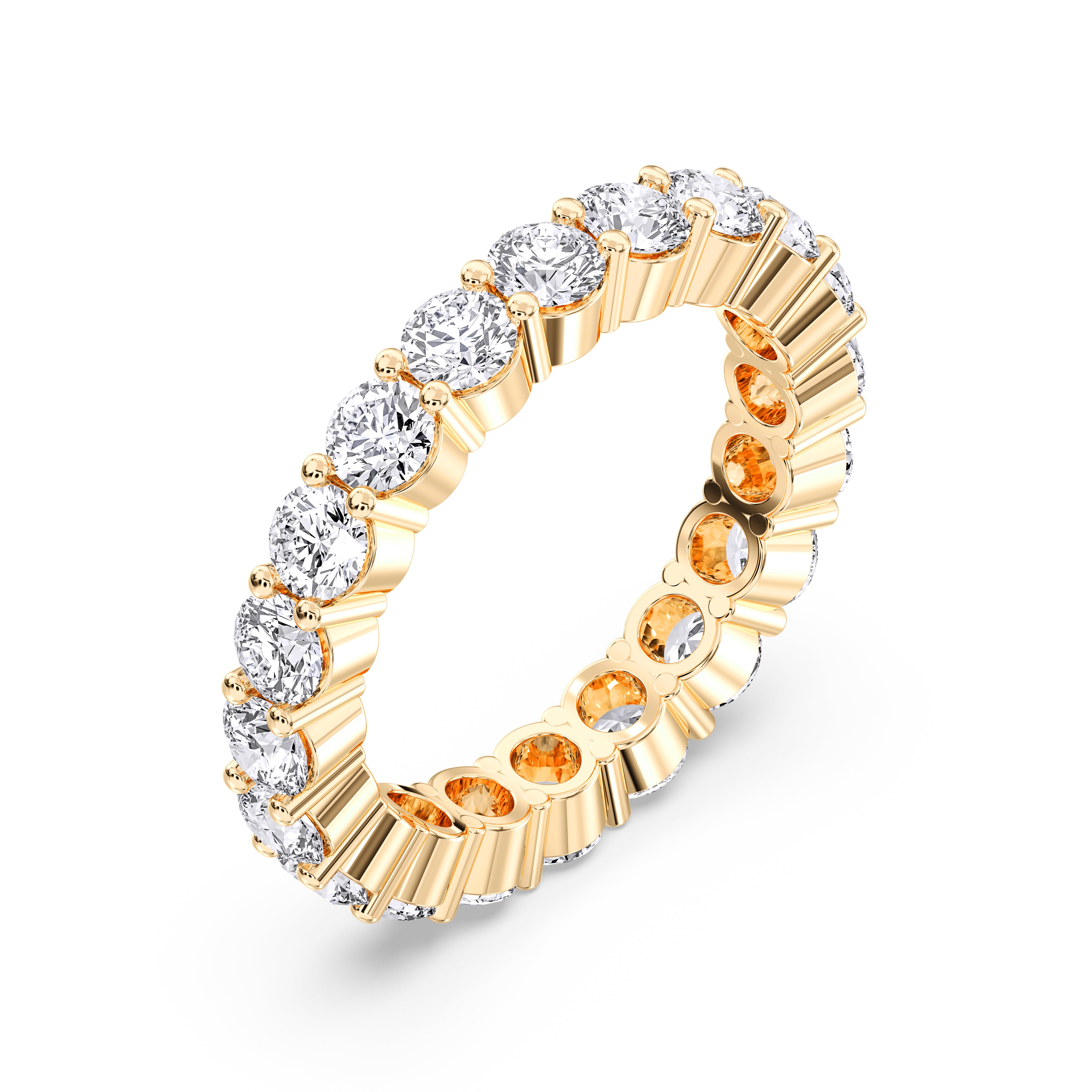 3.00 Carat Round Cut Lab Grown Diamond Eternity Wedding Ring in Solid Gold