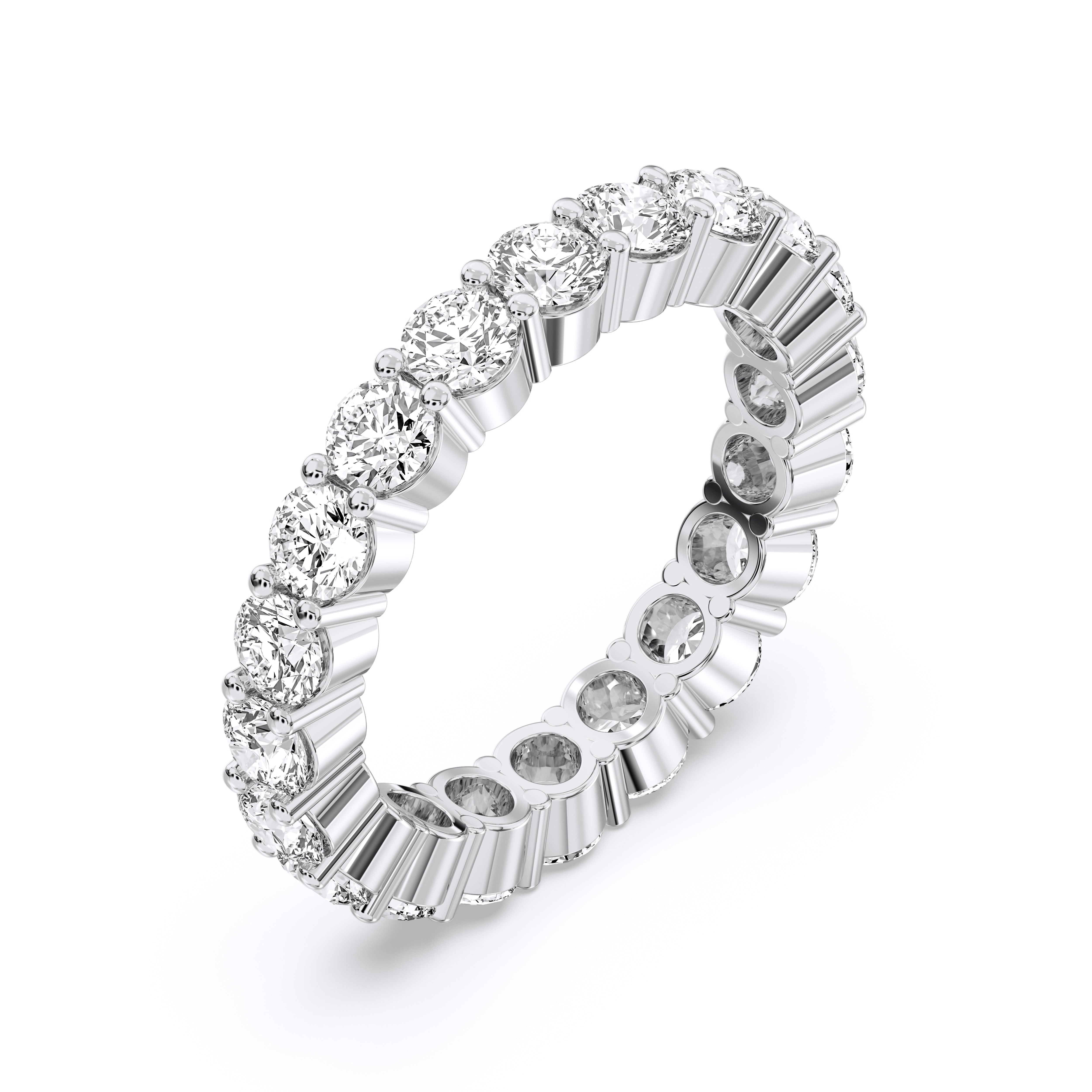 3.00 Carat Round Cut Lab Grown Diamond Eternity Wedding Ring in Solid Gold