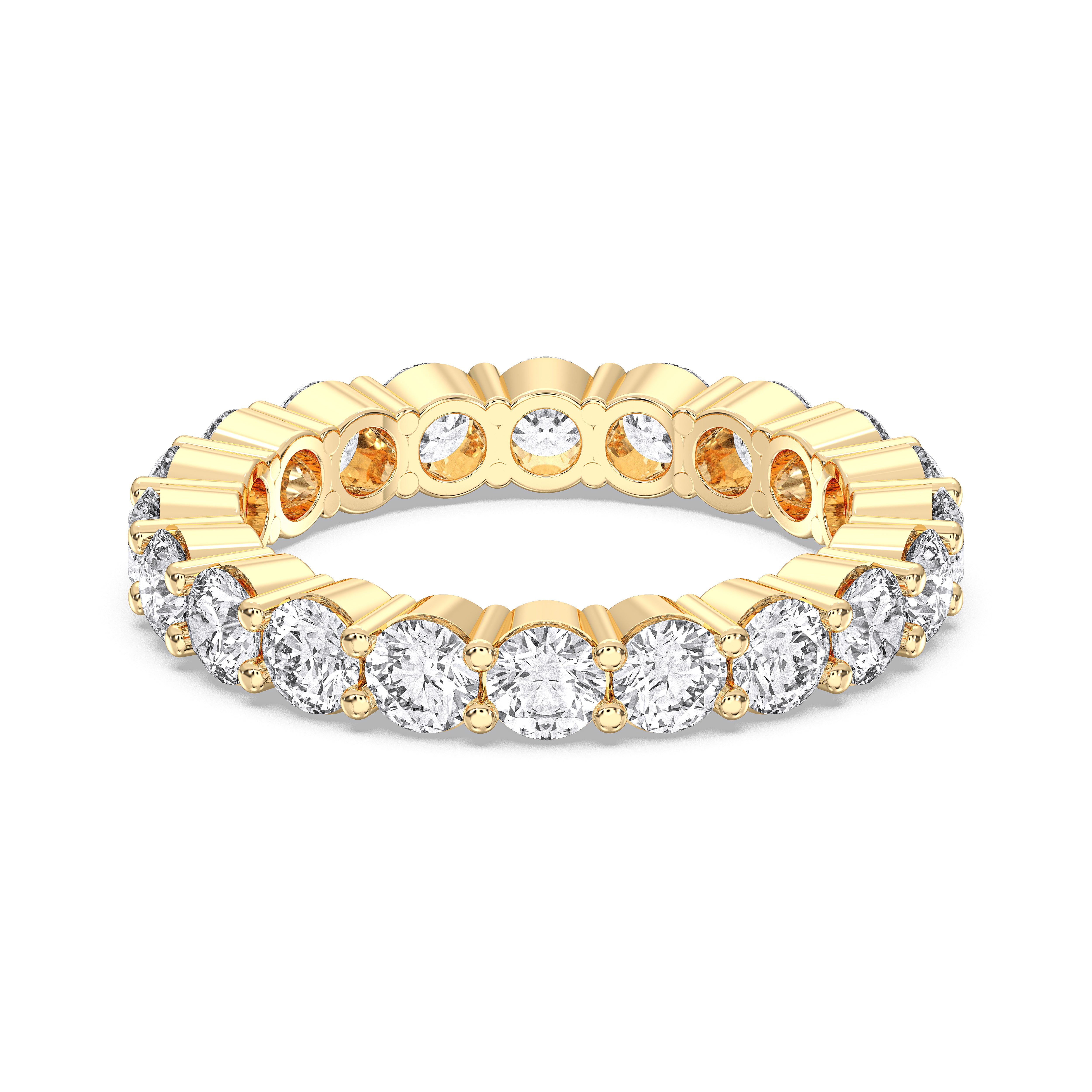 3.00 Carat Round Cut Lab Grown Diamond Eternity Wedding Ring in Solid Gold