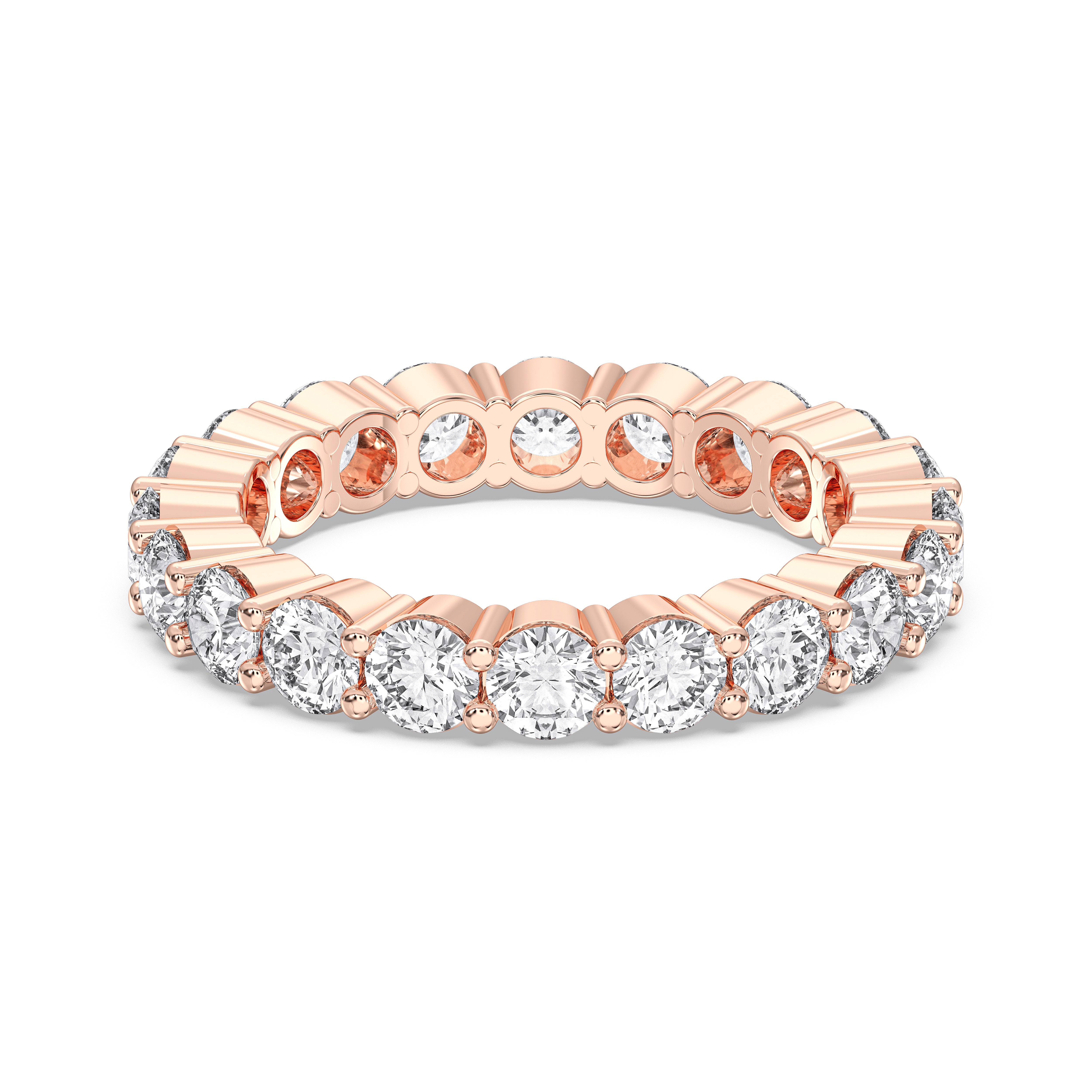 3.00 Carat Round Cut Lab Grown Diamond Eternity Wedding Ring in Solid Gold