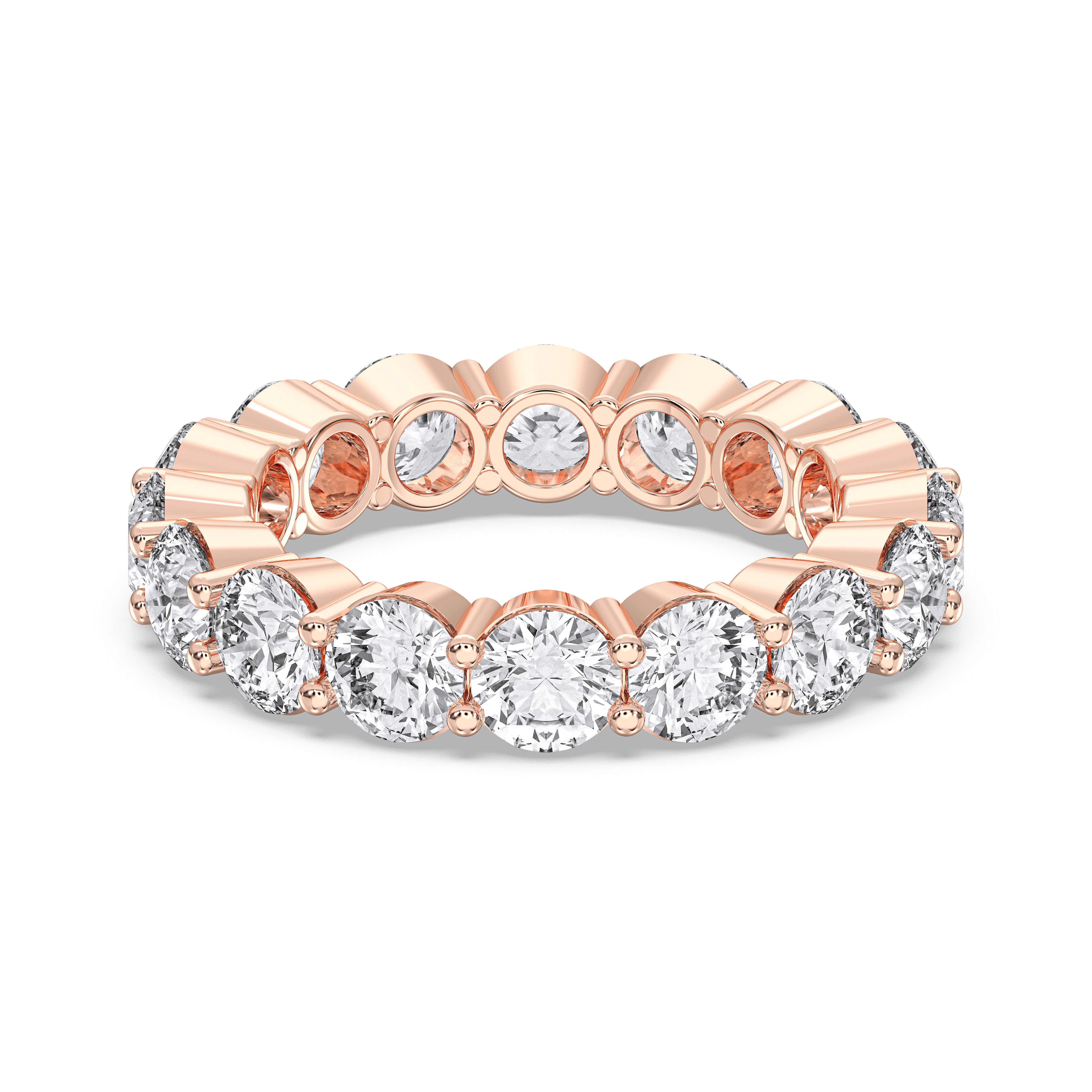 Round Cut 5.12 Carat Lab grown Diamond Eternity Wedding Ring In Solid Gold for Her