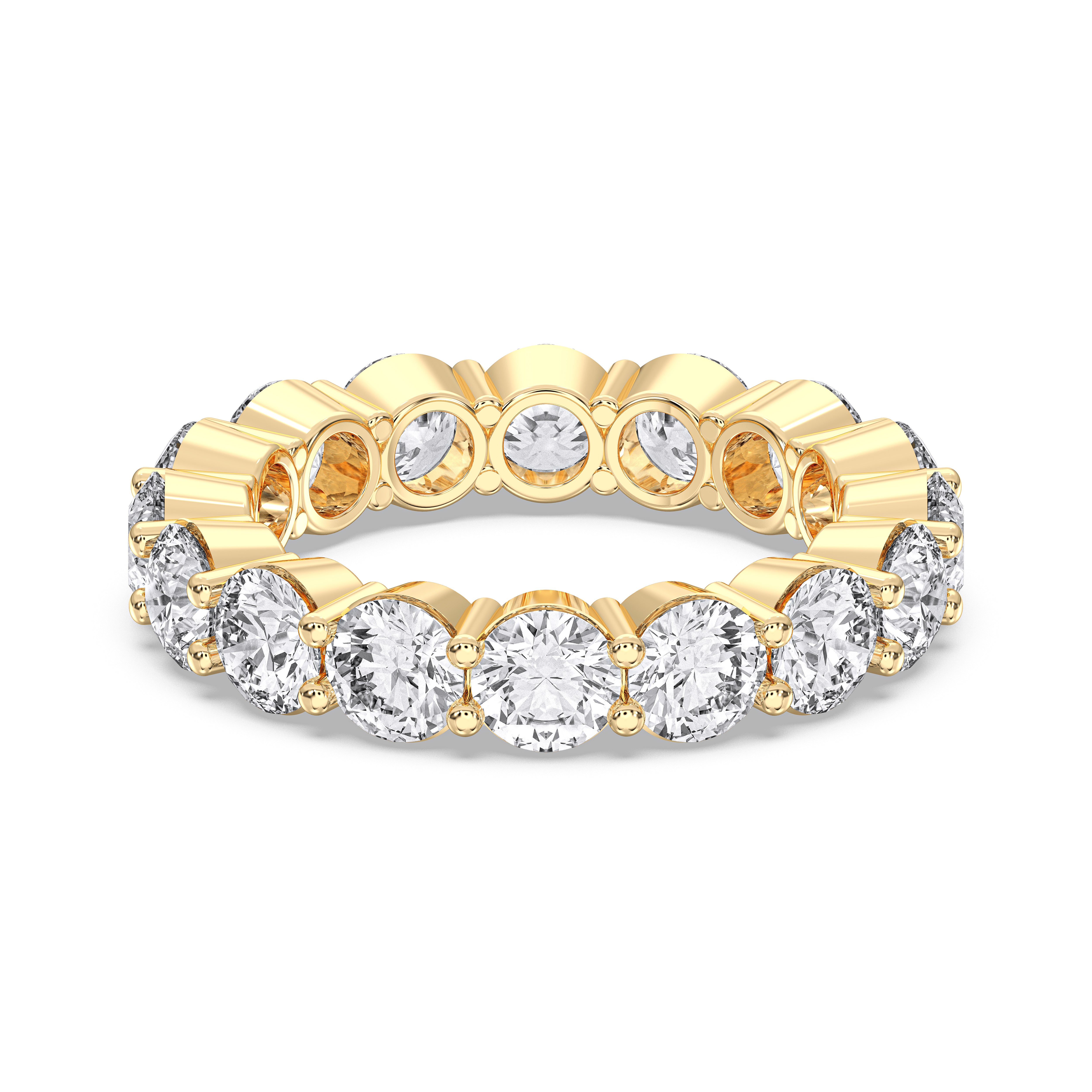 Round Cut 5.12 Carat Lab grown Diamond Eternity Wedding Ring In Solid Gold for Her