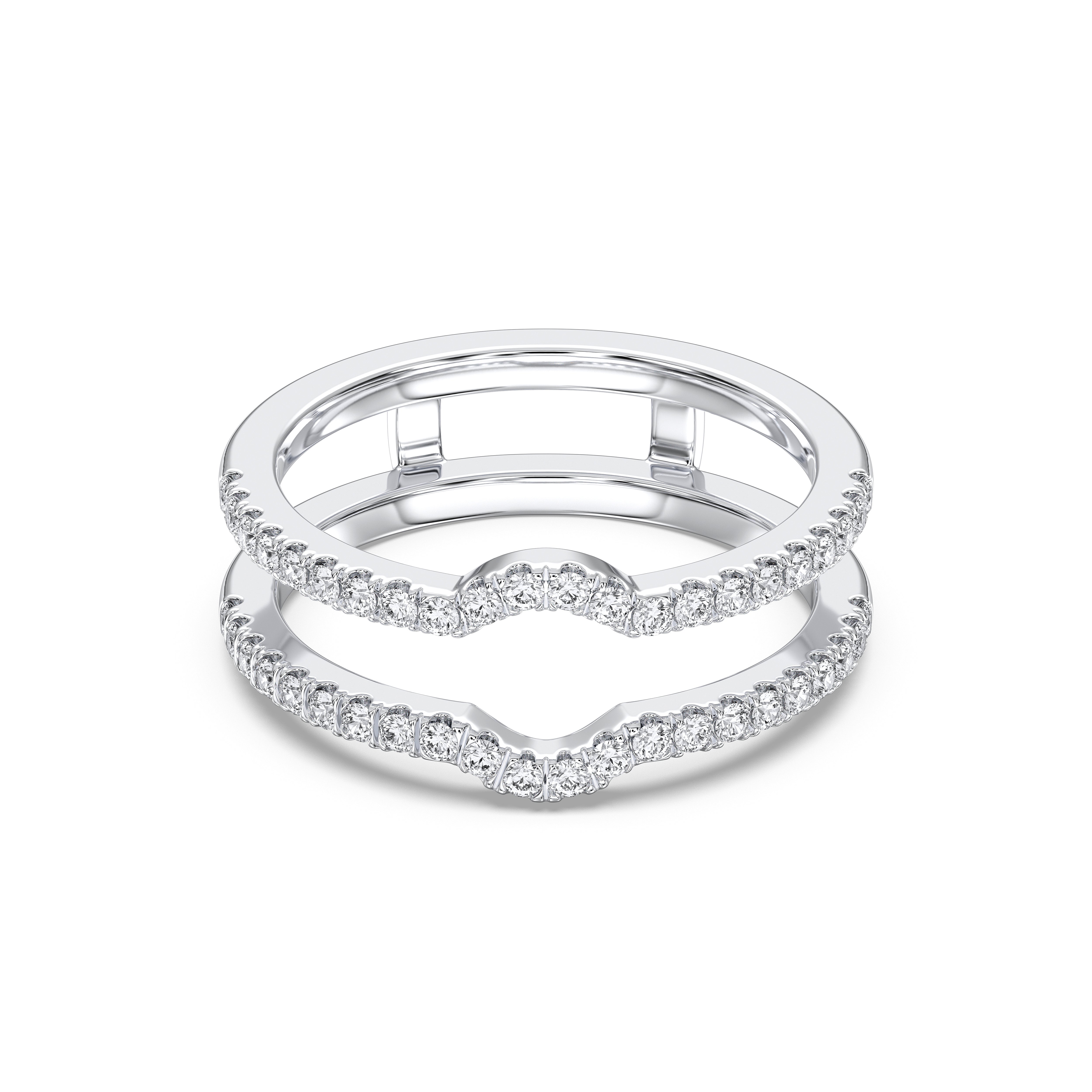 Round Cut 0.45 Carat Lab Grown Diamond Split Wedding Band in Solid Gold