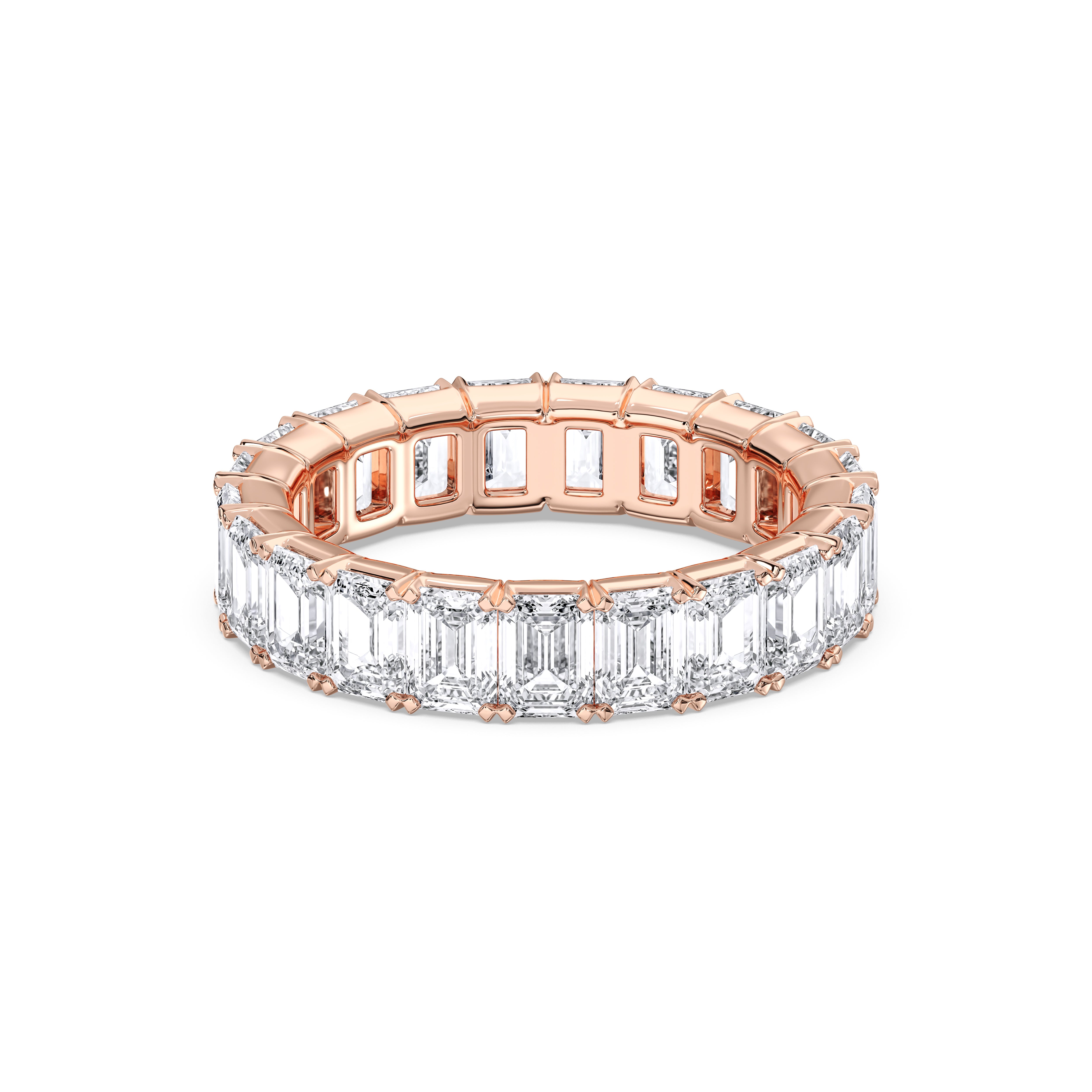 Round Cut 5.00 Carat Lab Grown Diamond Prong Set Wedding Band in Solid Gold for Women