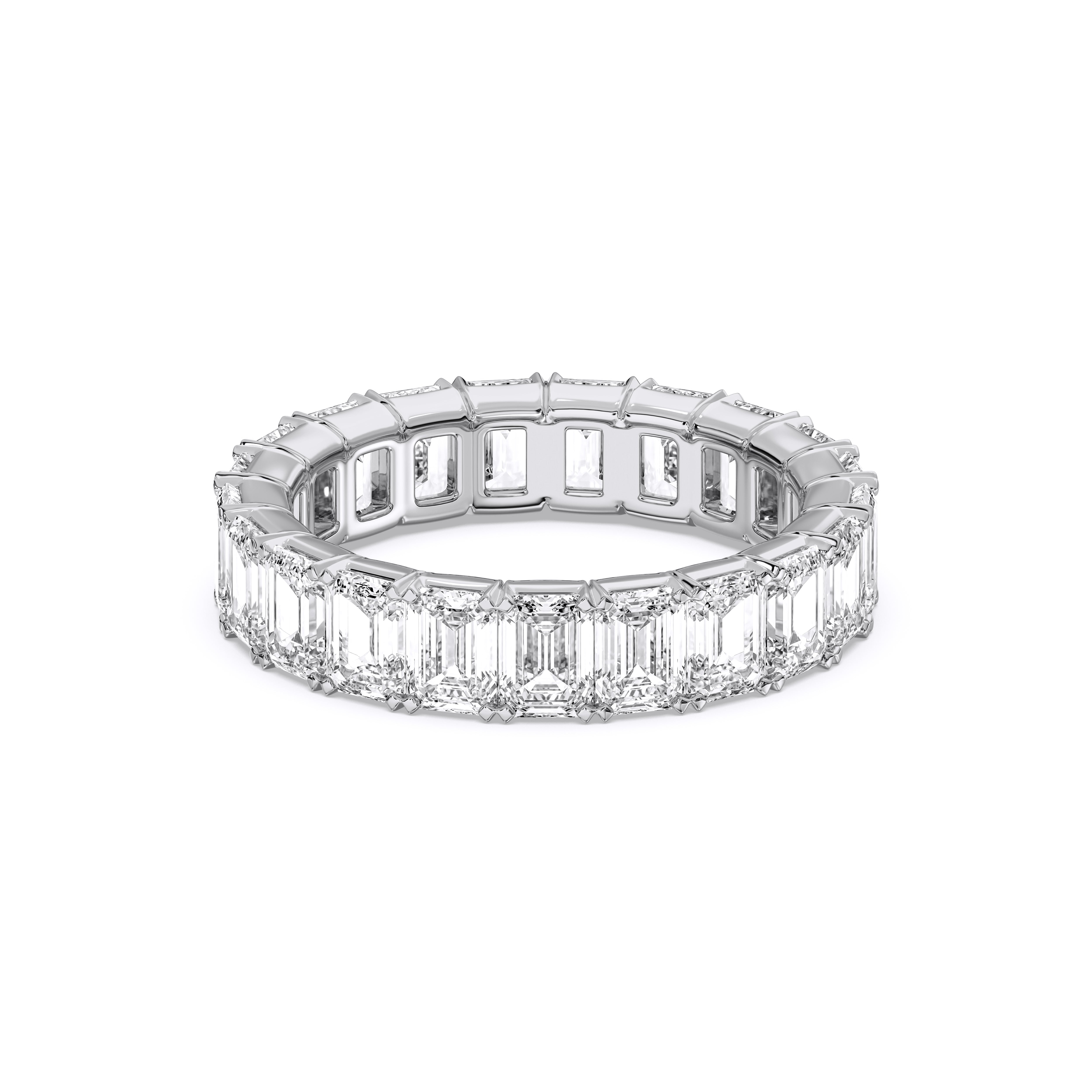 Round Cut 5.00 Carat Lab Grown Diamond Prong Set Wedding Band in Solid Gold for Women