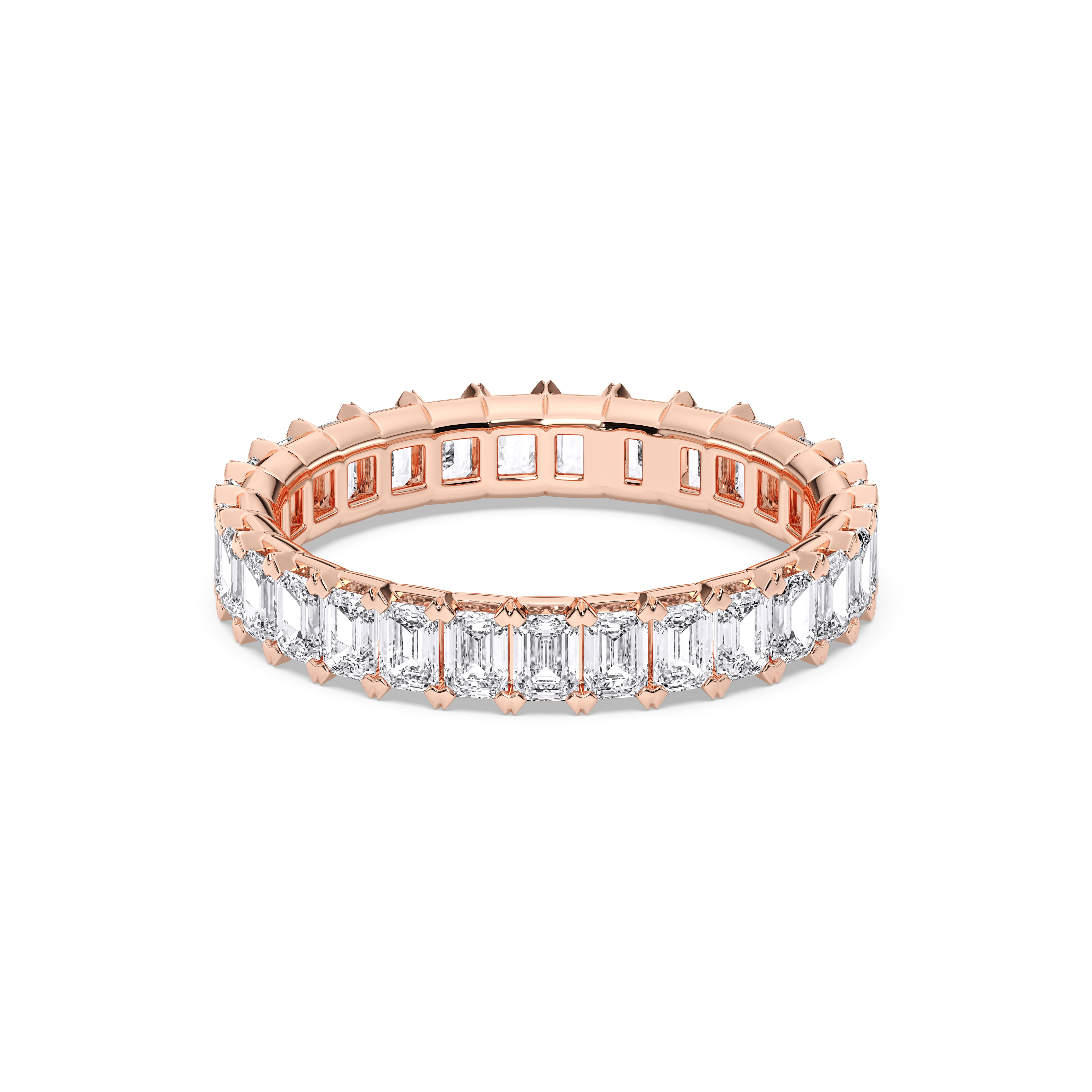 3.85 Carat Oval Cut Lab Grown Diamond Eternity Wedding Band in Solid Gold