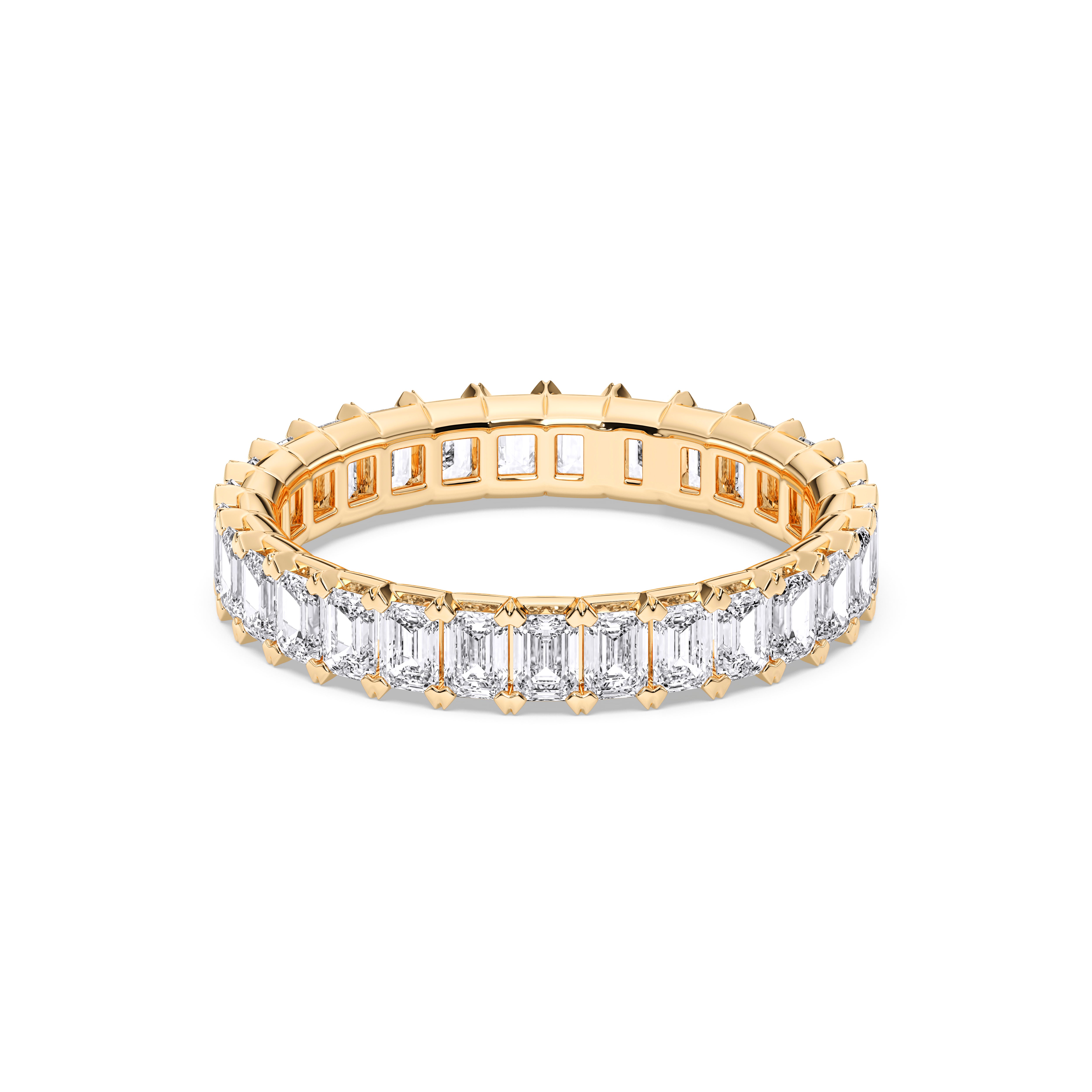 3.85 Carat Oval Cut Lab Grown Diamond Eternity Wedding Band in Solid Gold