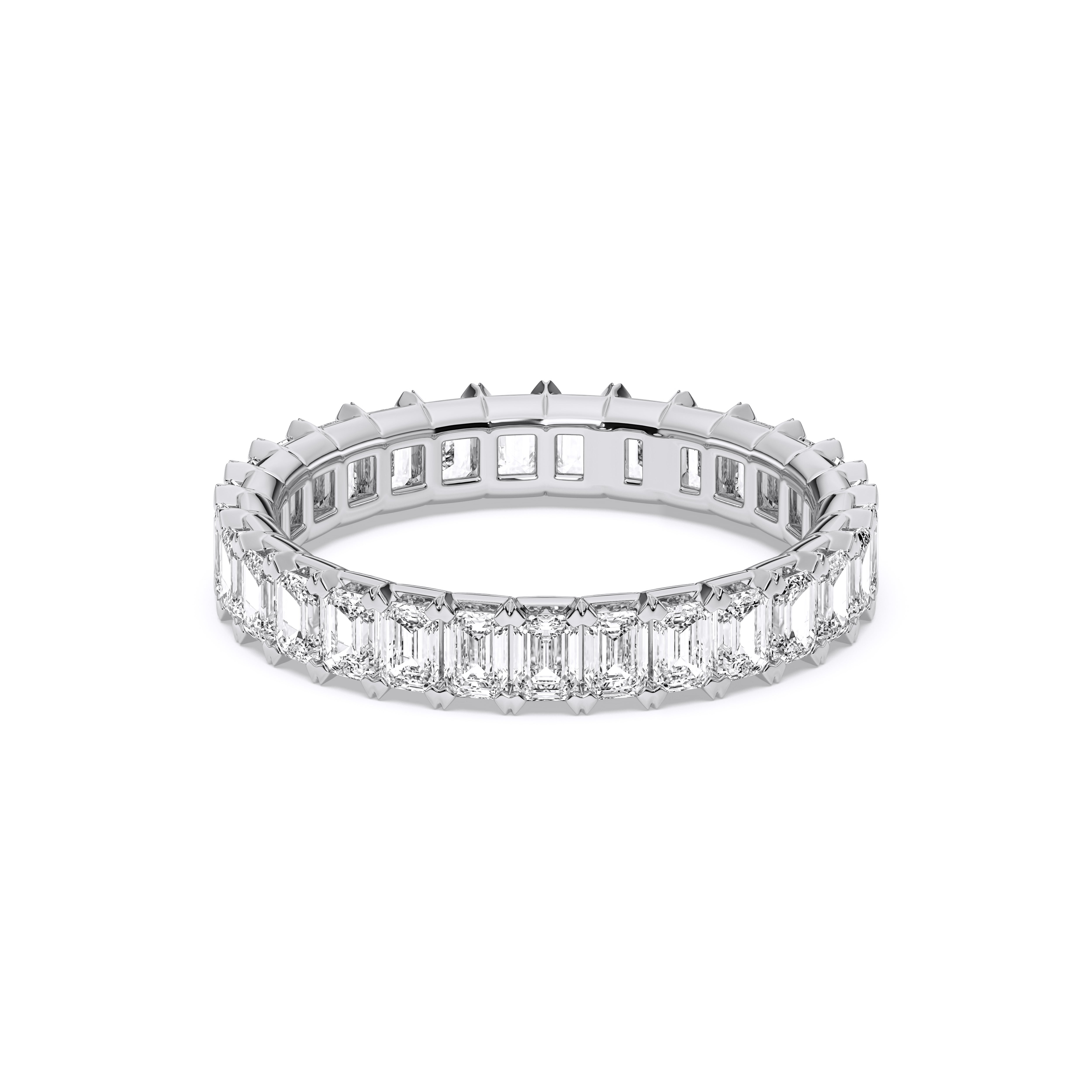 3.85 Carat Oval Cut Lab Grown Diamond Eternity Wedding Band in Solid Gold