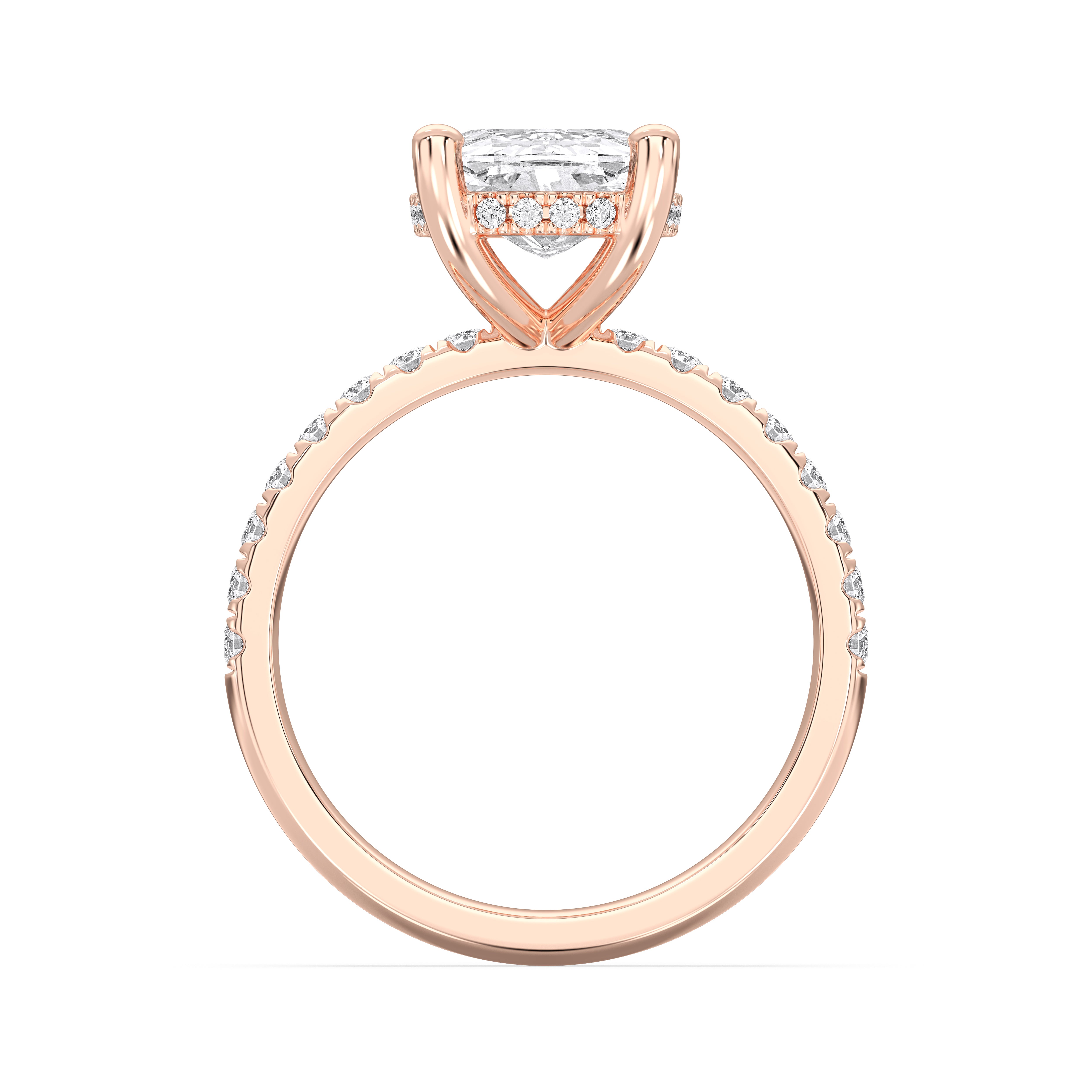 5.00 Carat Cushion Round Cut Lab Grown Diamond Solitaire Engagement Ring in Solid Gold