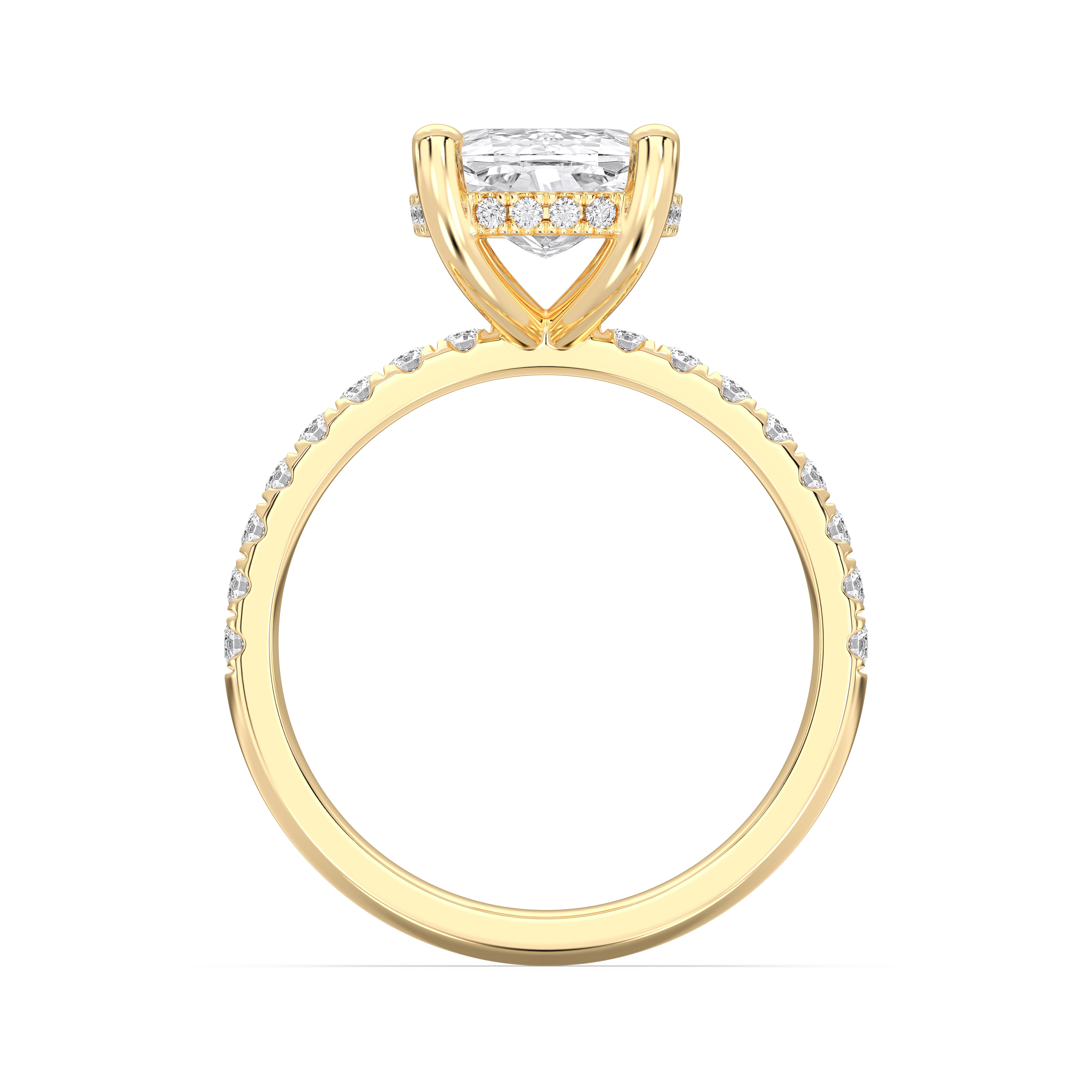 5.00 Carat Cushion Round Cut Lab Grown Diamond Solitaire Engagement Ring in Solid Gold