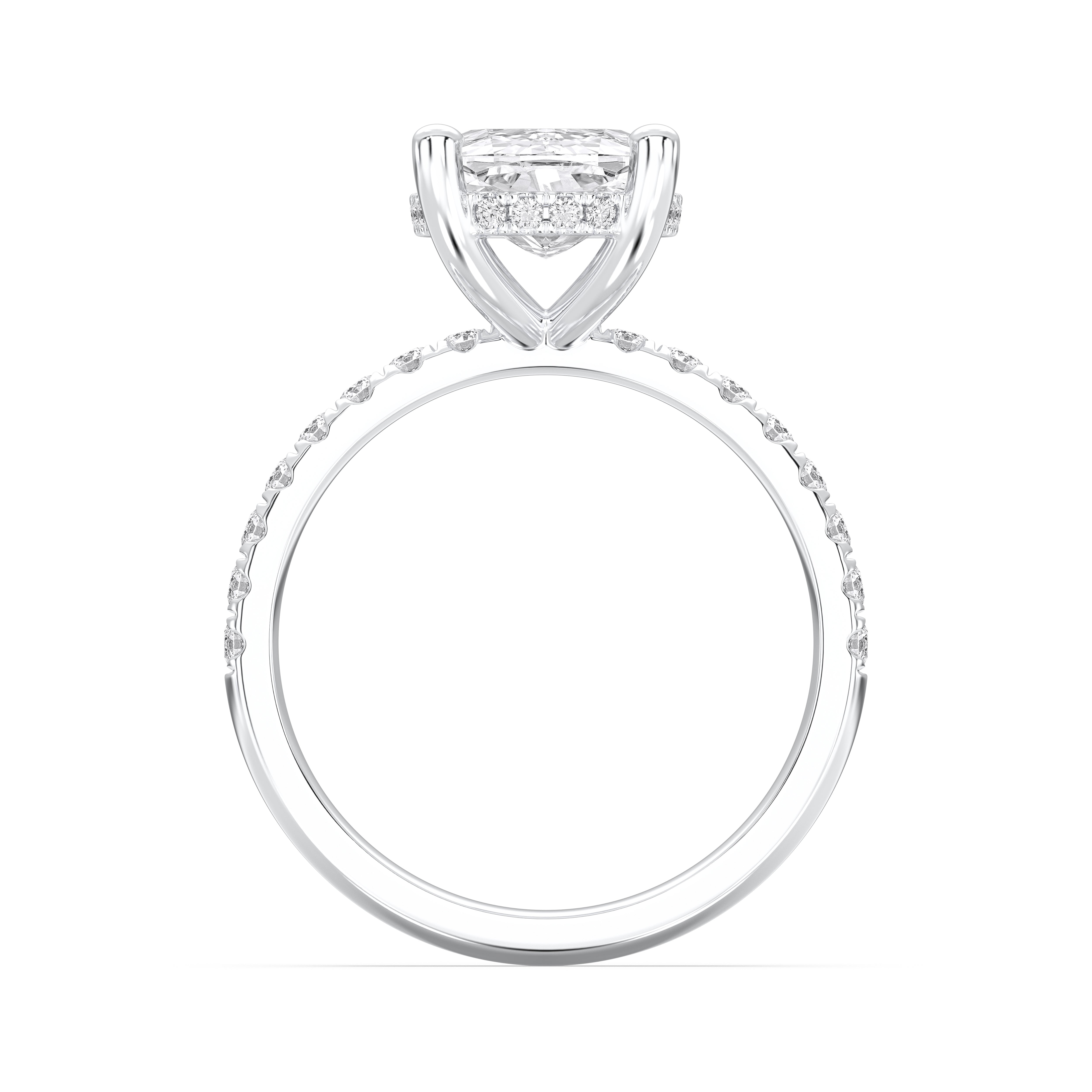5.00 Carat Cushion Round Cut Lab Grown Diamond Solitaire Engagement Ring in Solid Gold