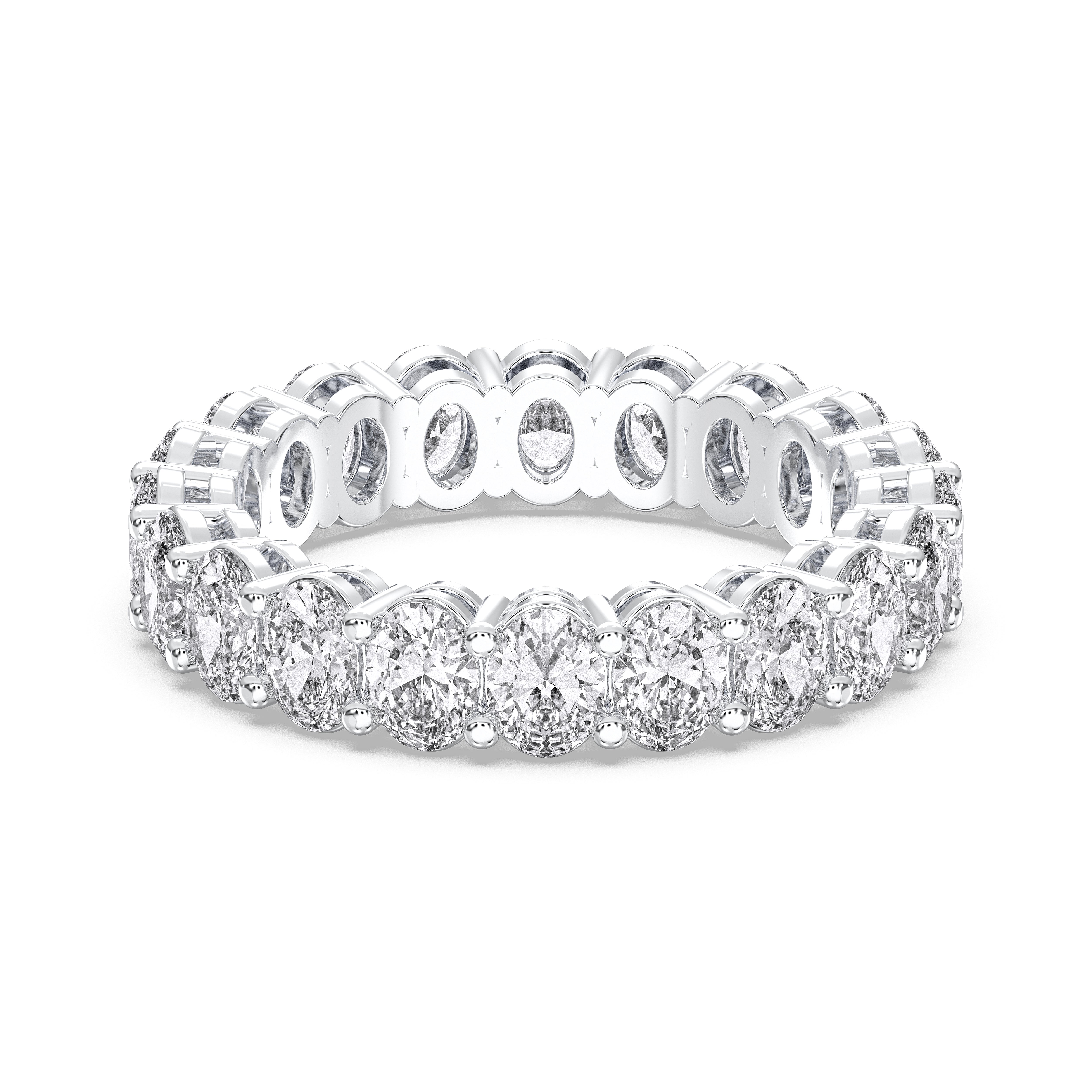 Oval Cut 3.00 Carat Lab Grown Diamond Eternity Wedding Ring in Solid Gold