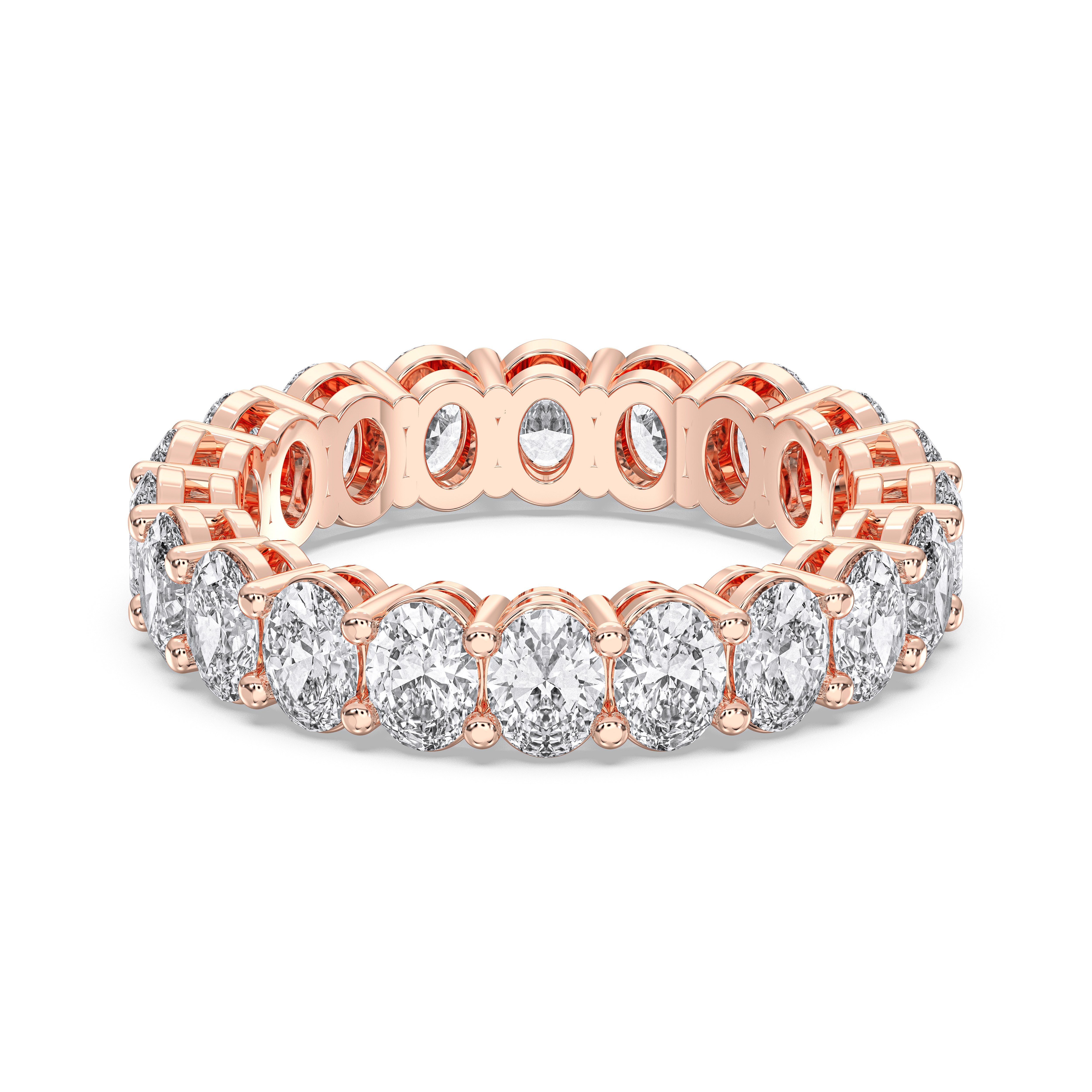 Oval Cut 3.00 Carat Lab Grown Diamond Eternity Wedding Ring in Solid Gold
