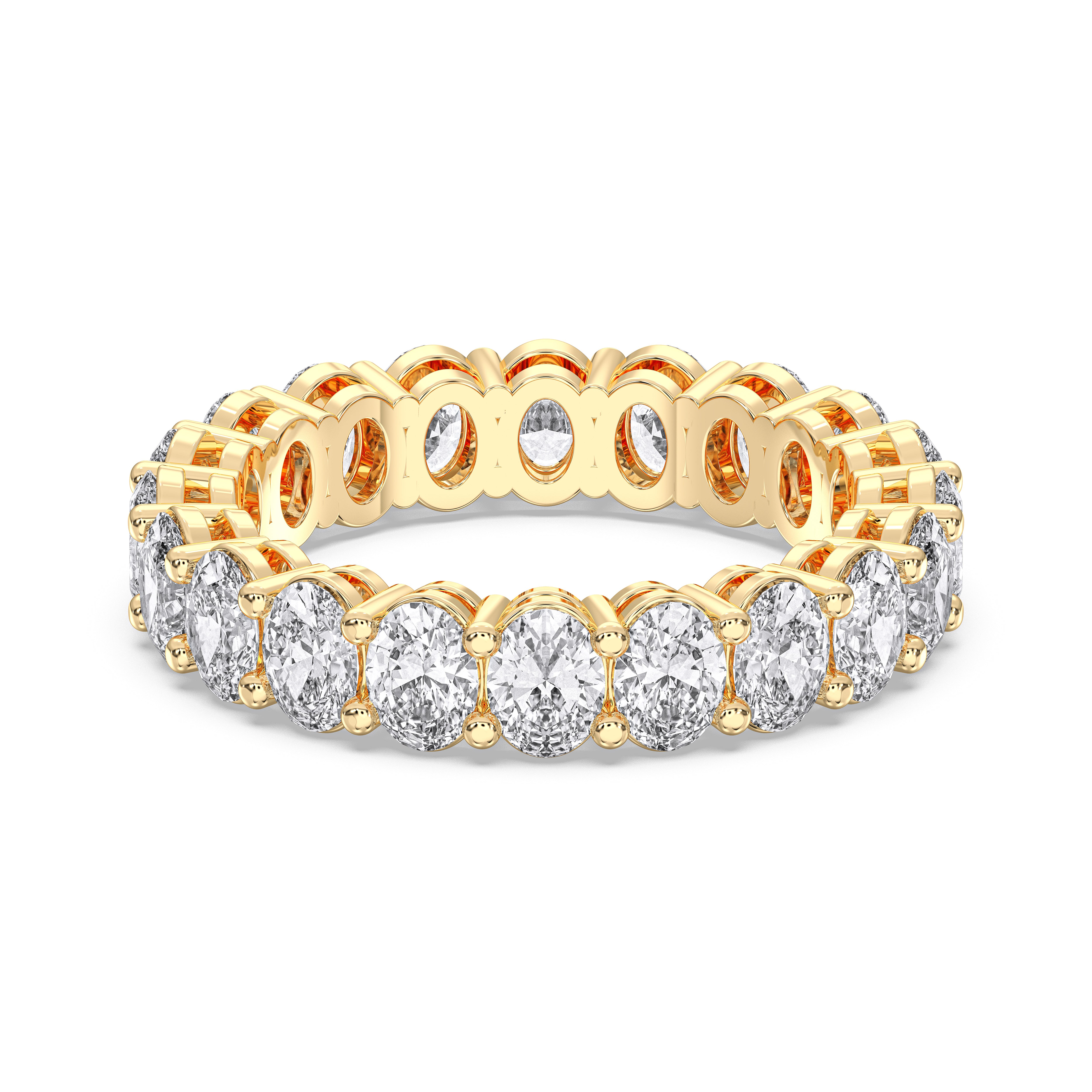 Oval Cut 3.00 Carat Lab Grown Diamond Eternity Wedding Ring in Solid Gold