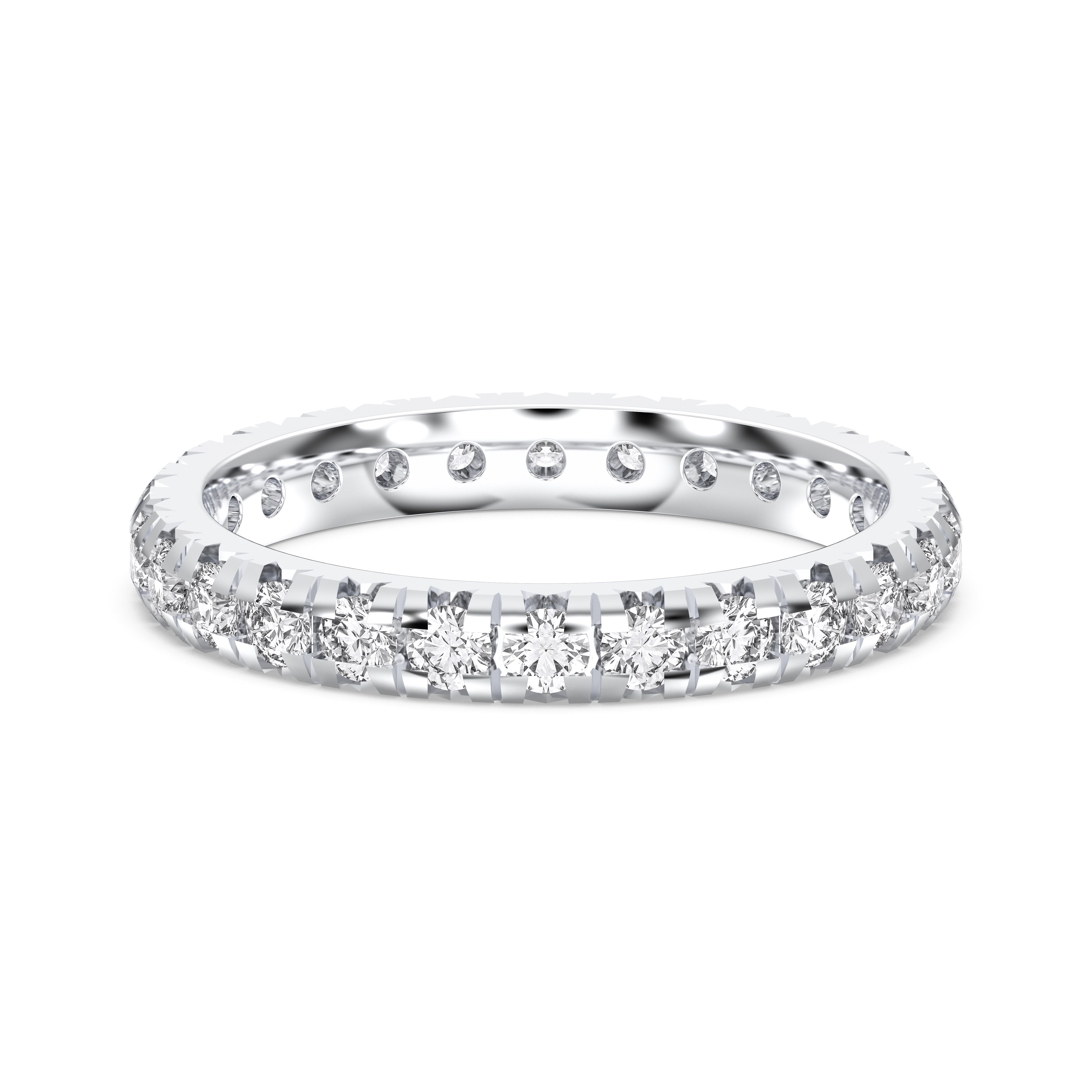 Round Cut 1.22 Carat Lab Grown Diamond Eternity Wedding Ring in Solid Gold