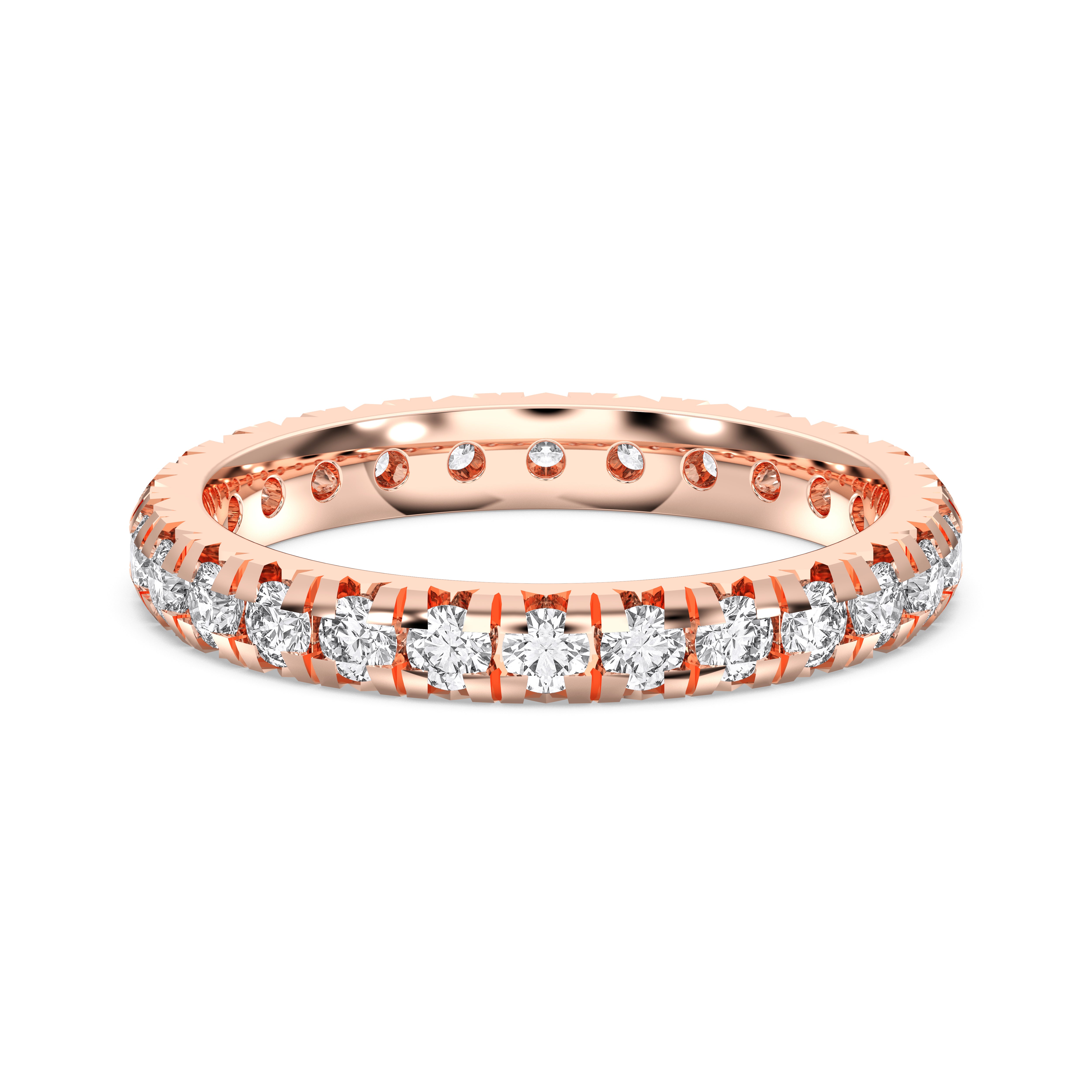 Round Cut 1.22 Carat Lab Grown Diamond Eternity Wedding Ring in Solid Gold