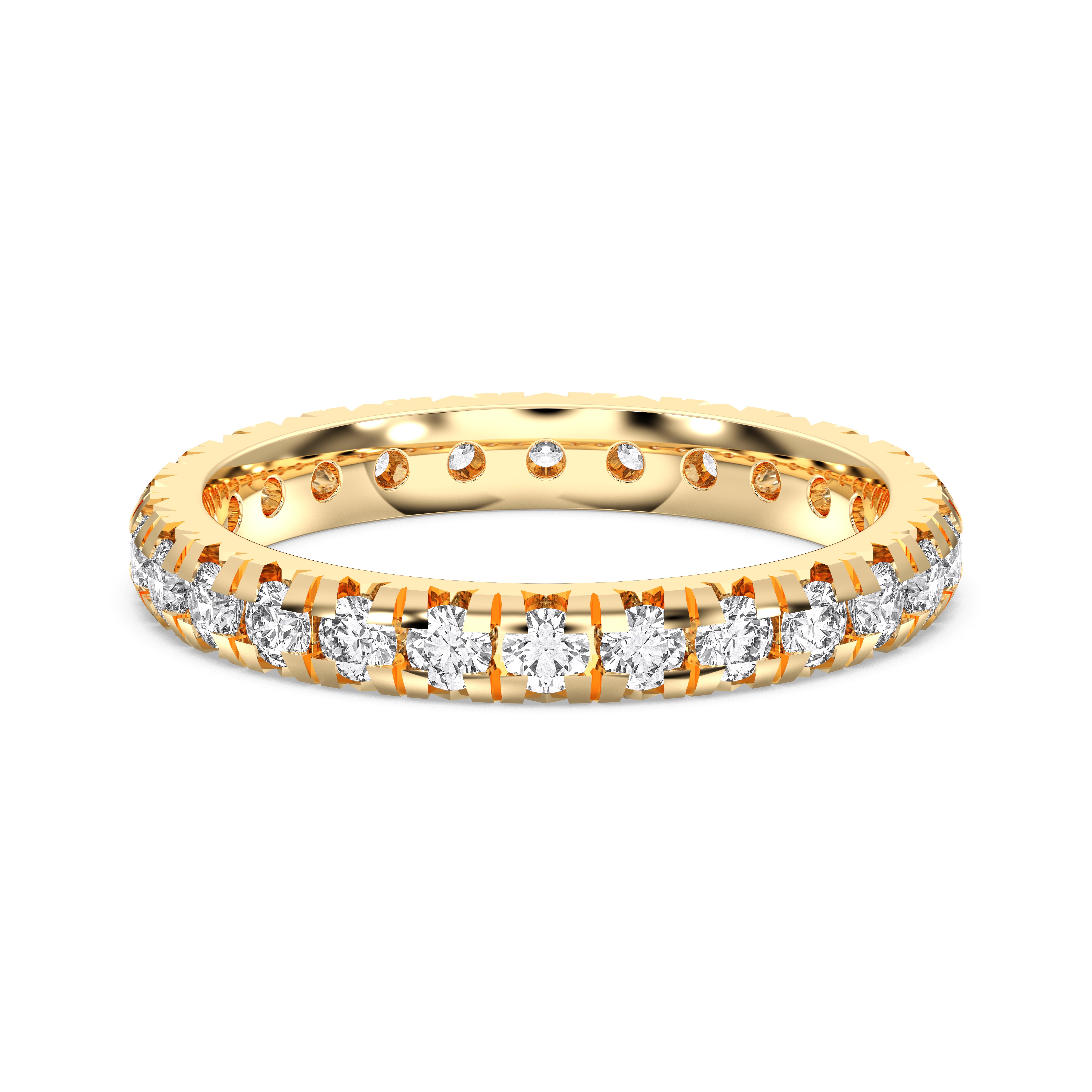 Round Cut 1.22 Carat Lab Grown Diamond Eternity Wedding Ring in Solid Gold