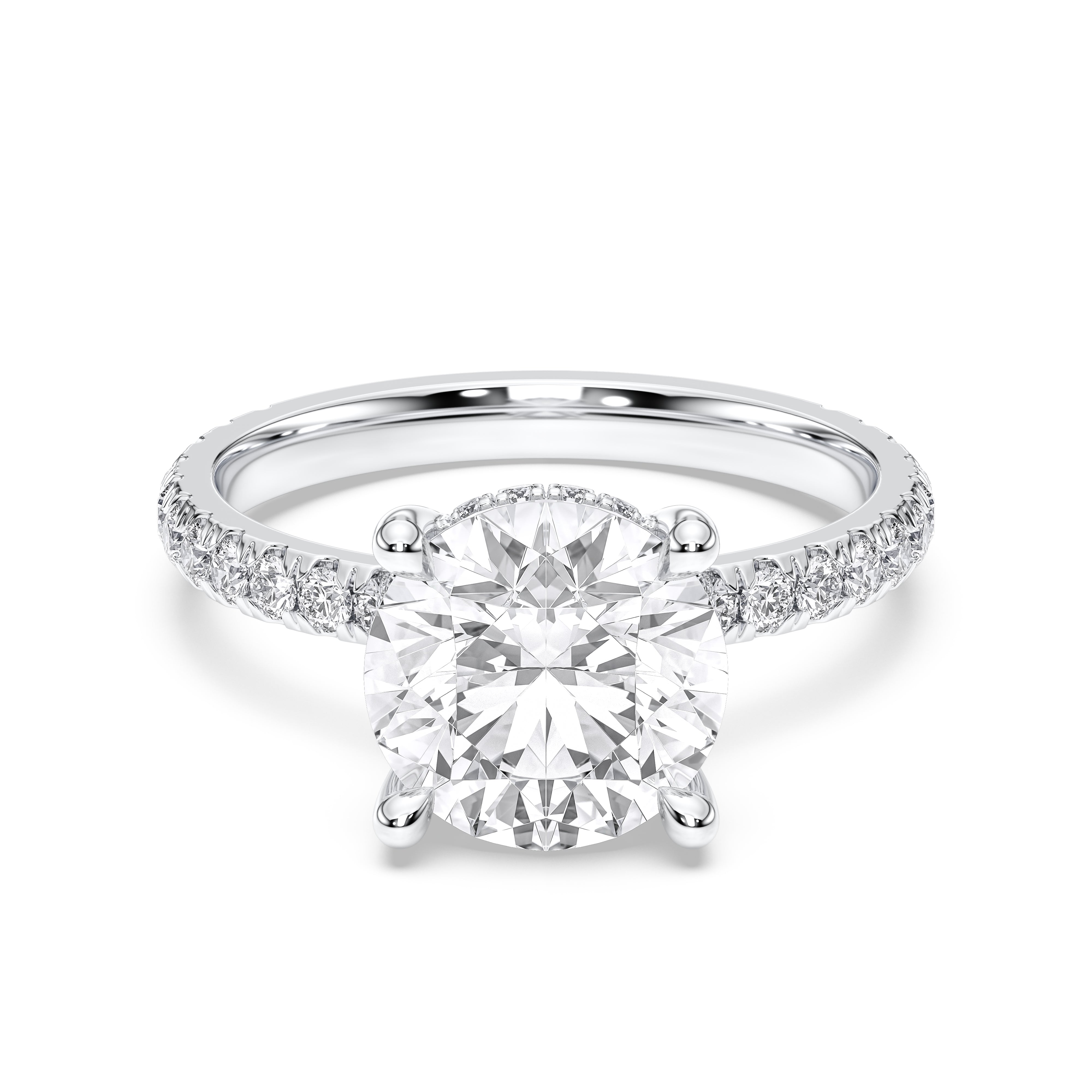 4.00 Carat Round Cut Lab Grown Diamond Solitaire Engagement Ring in Solid Gold