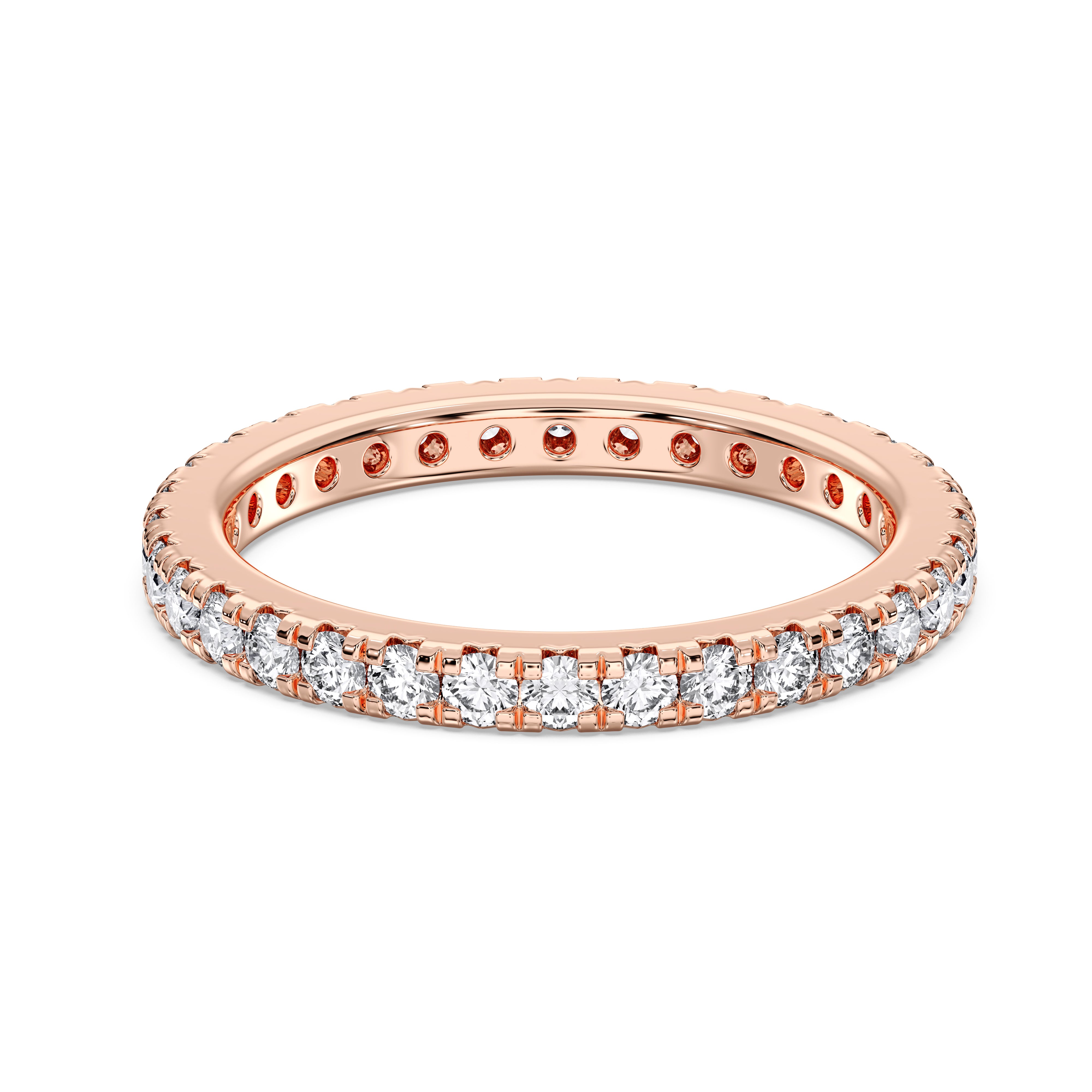 0.70 Carat & Round Shape Lab Grown Diamond Eternity Wedding Ring in Solid Gold