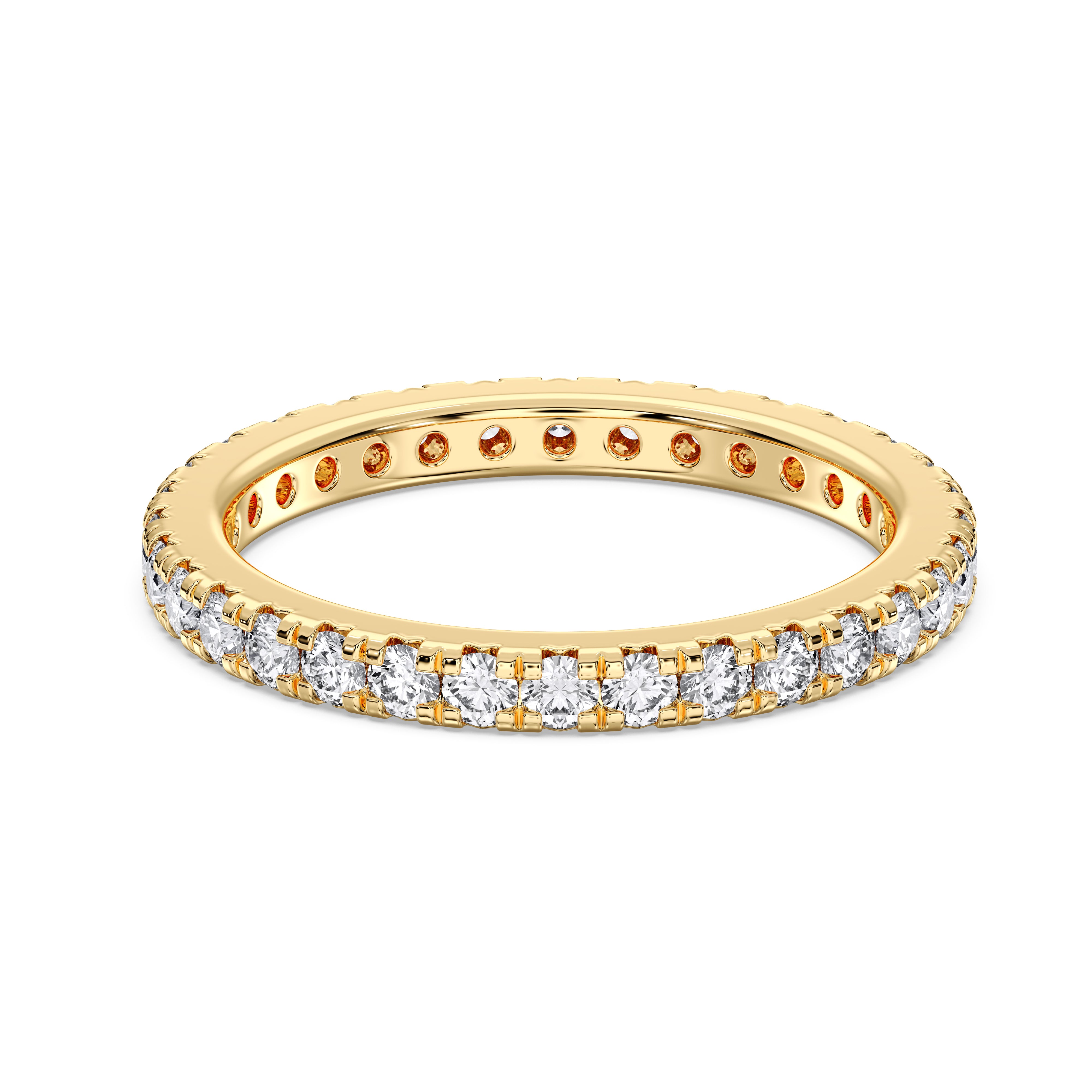 0.70 Carat & Round Shape Lab Grown Diamond Eternity Wedding Ring in Solid Gold