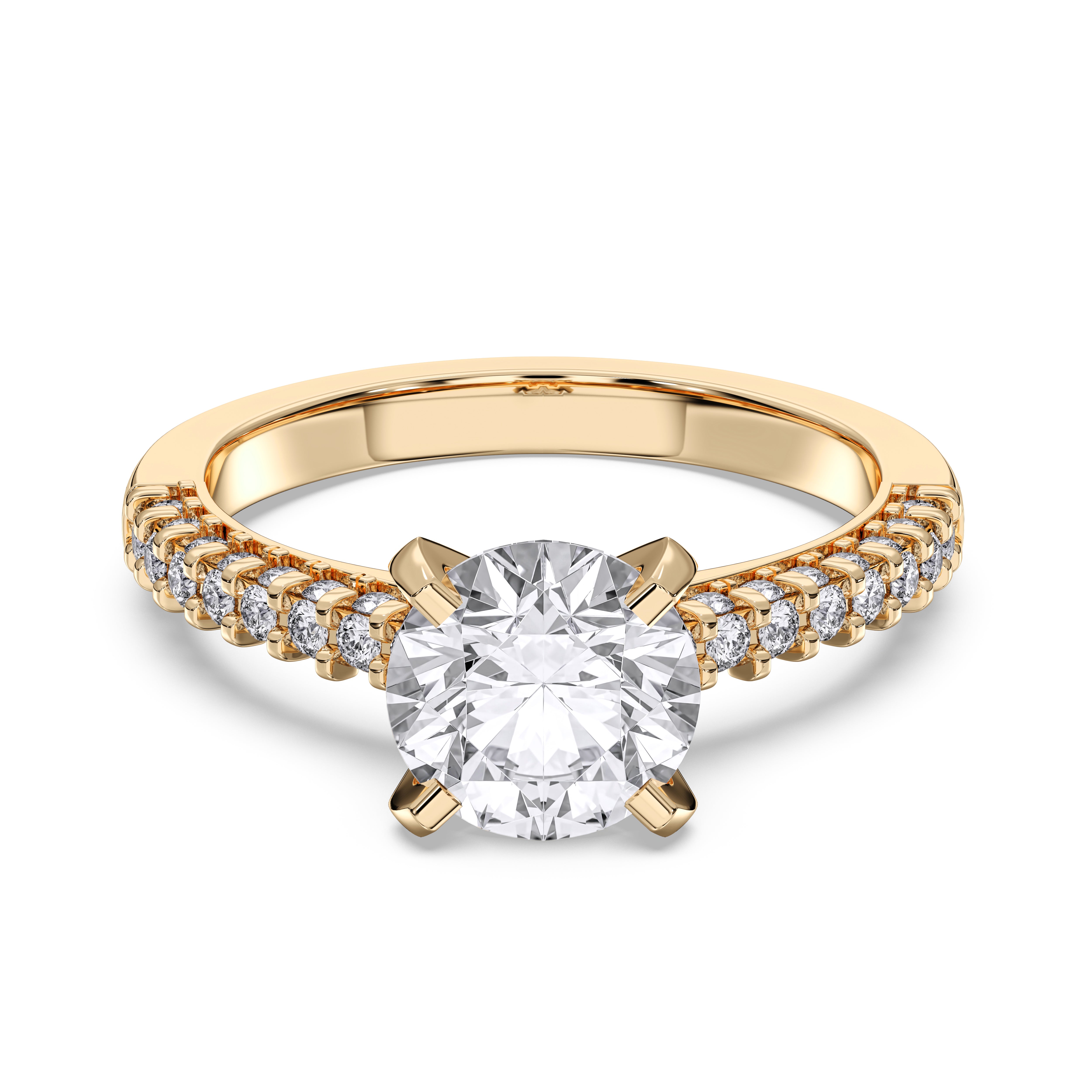 2.65 Carat Round Cut Lab Grown Diamond Solitaire Engagement Ring Made in Solid Gold