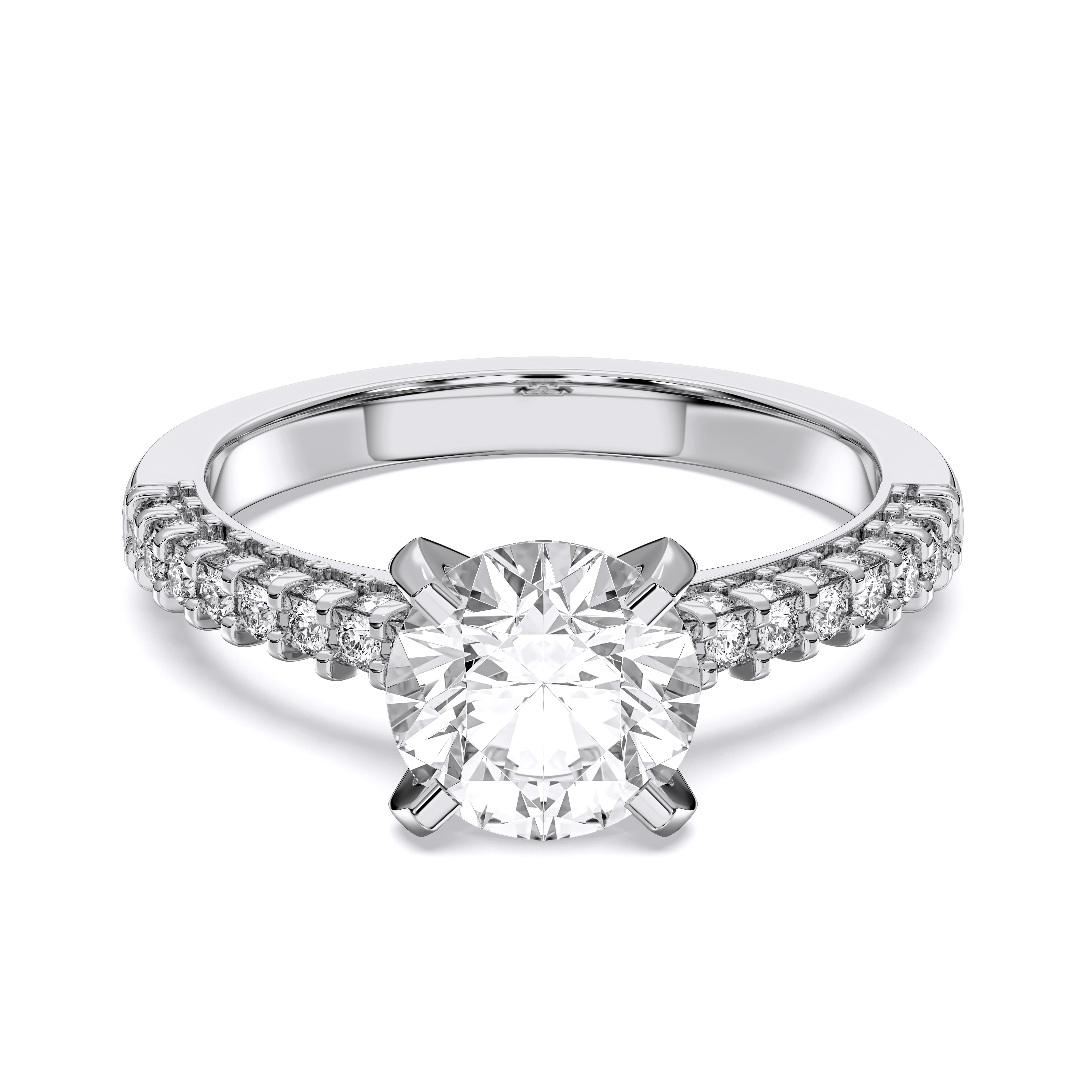 2.65 Carat Round Cut Lab Grown Diamond Solitaire Engagement Ring Made in Solid Gold