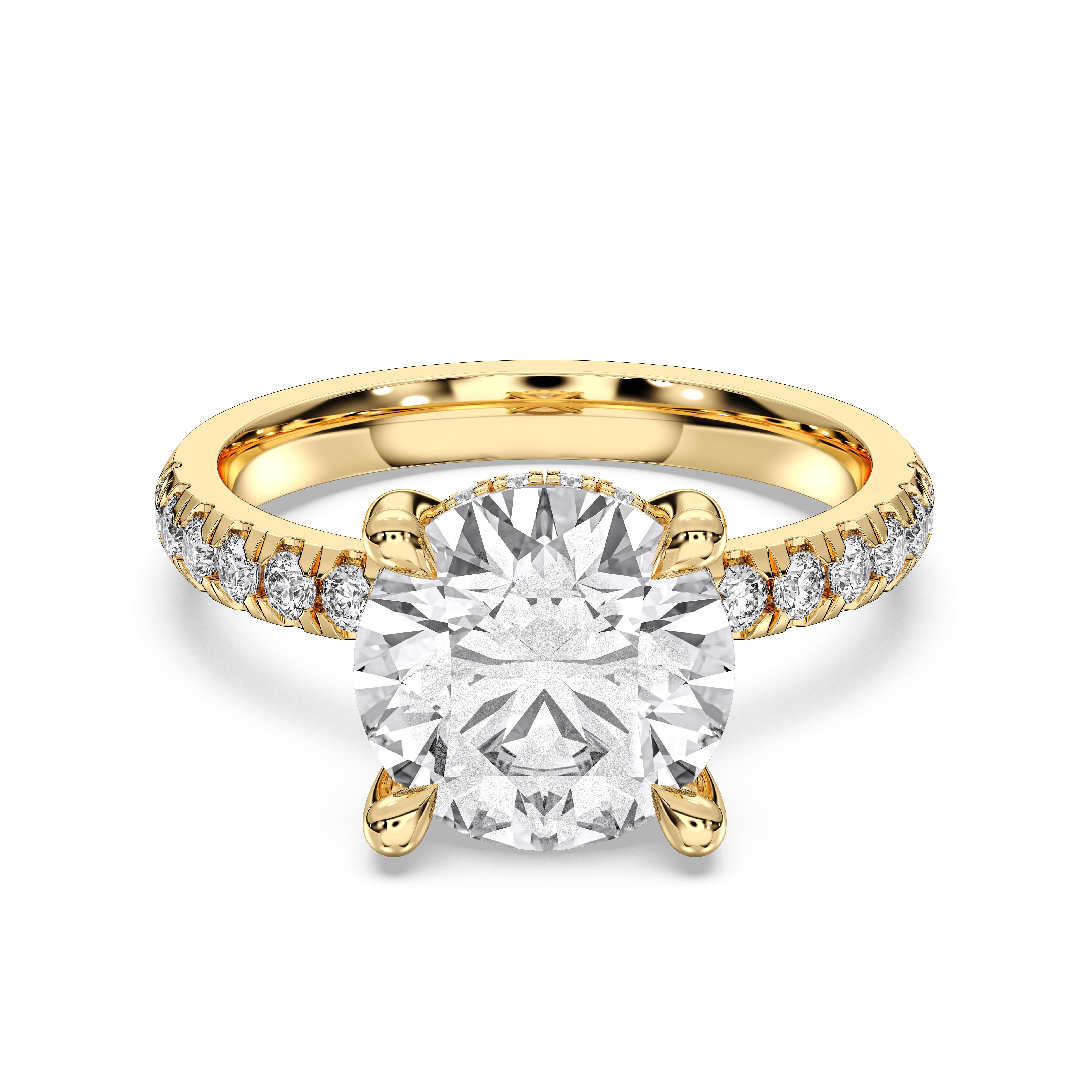Round Cut 3.30 Carat Lab Grown Diamond Solitaire Engagement Ring Made in Solid Gold