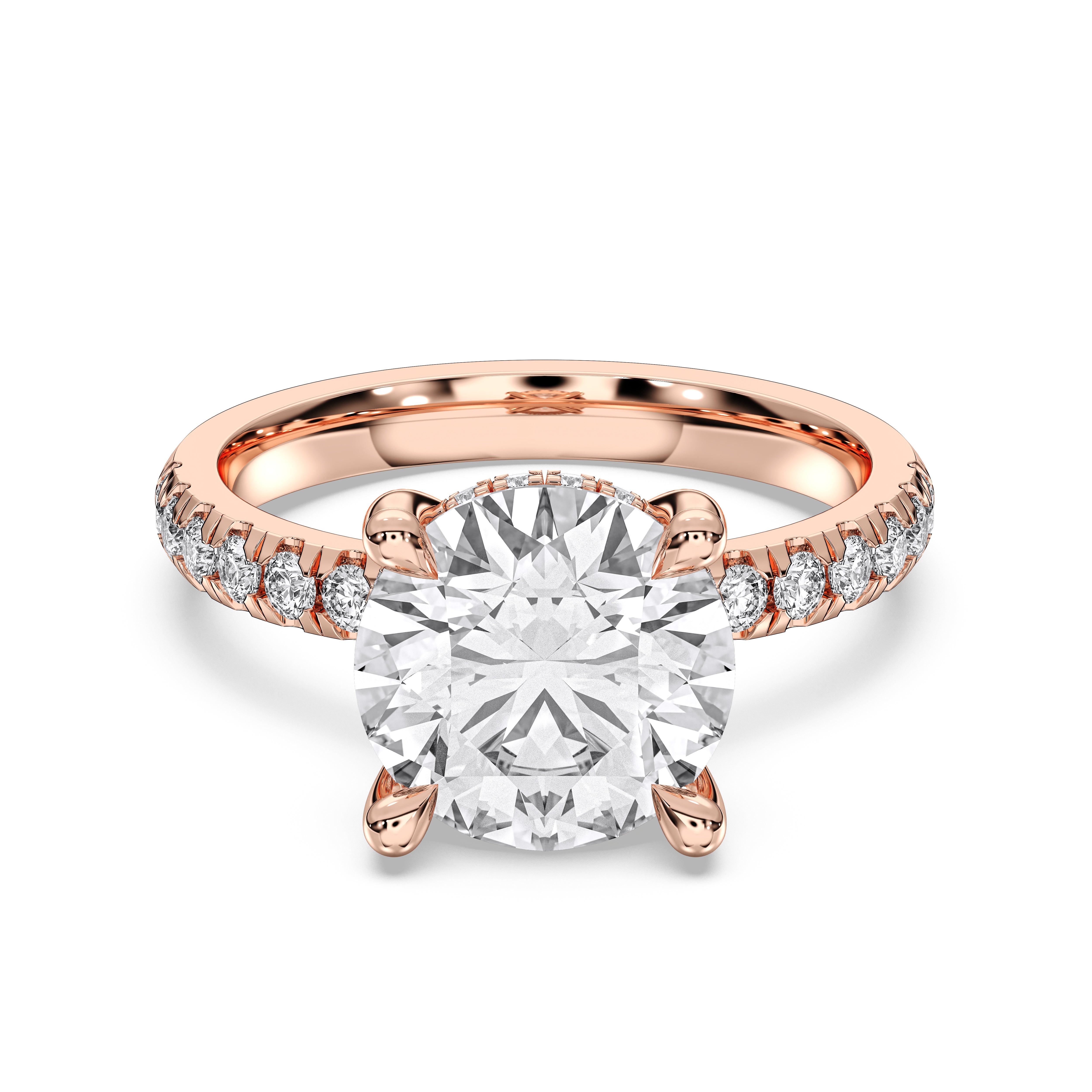 Round Cut 3.30 Carat Lab Grown Diamond Solitaire Engagement Ring Made in Solid Gold