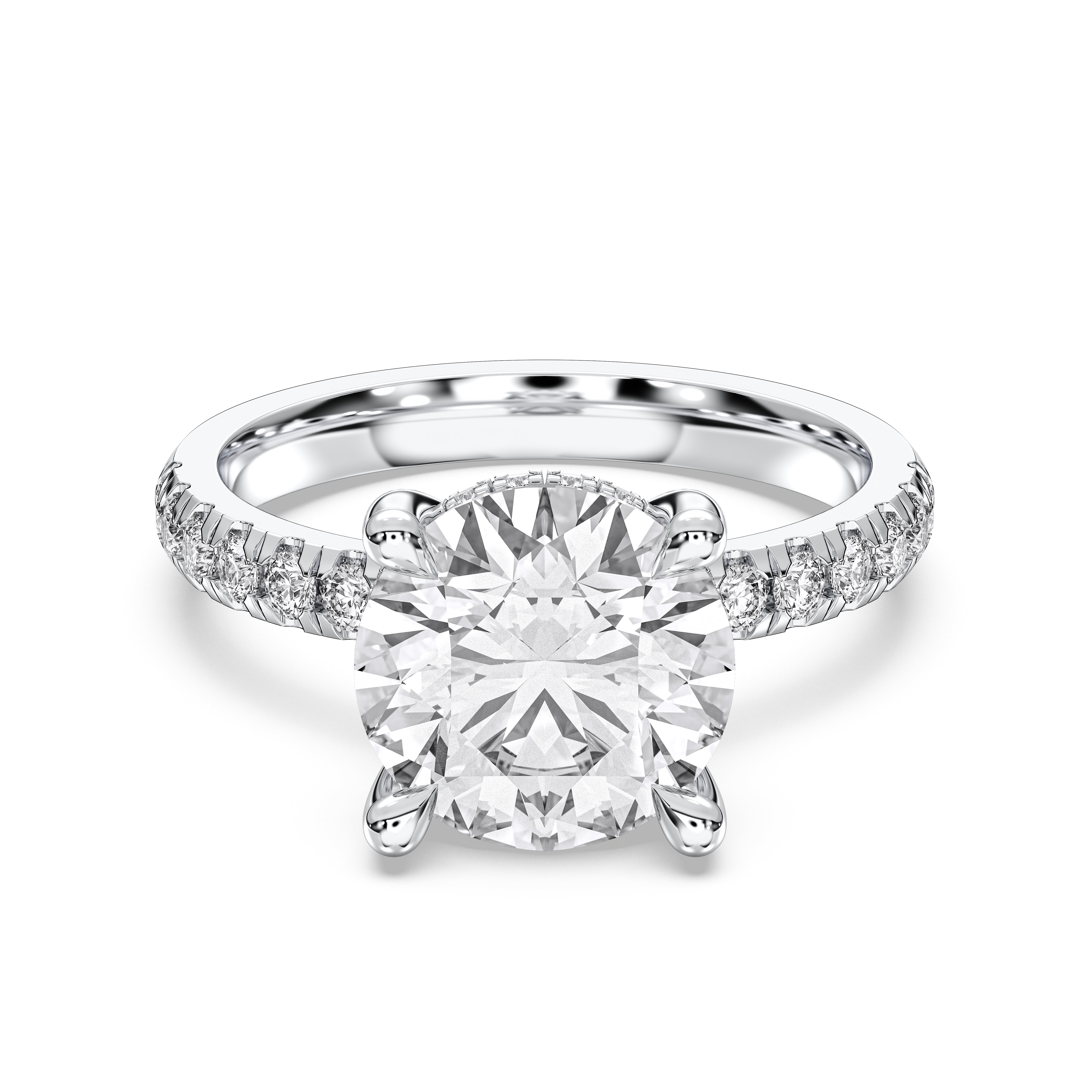 Round Cut 3.30 Carat Lab Grown Diamond Solitaire Engagement Ring Made in Solid Gold