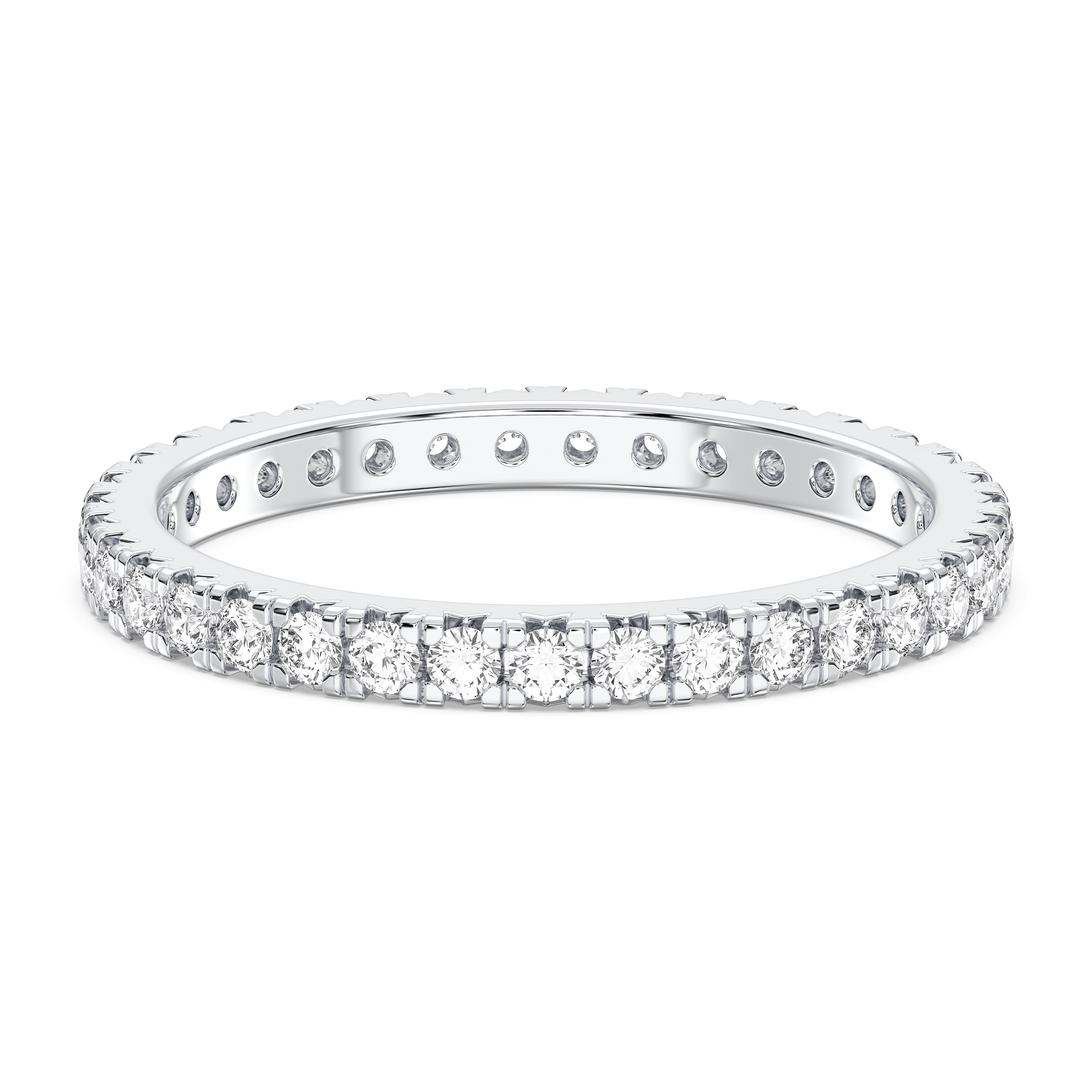 0.95 Carat Round Cut Lab Grown Diamond Eternity Wedding Ring in Solid Gold