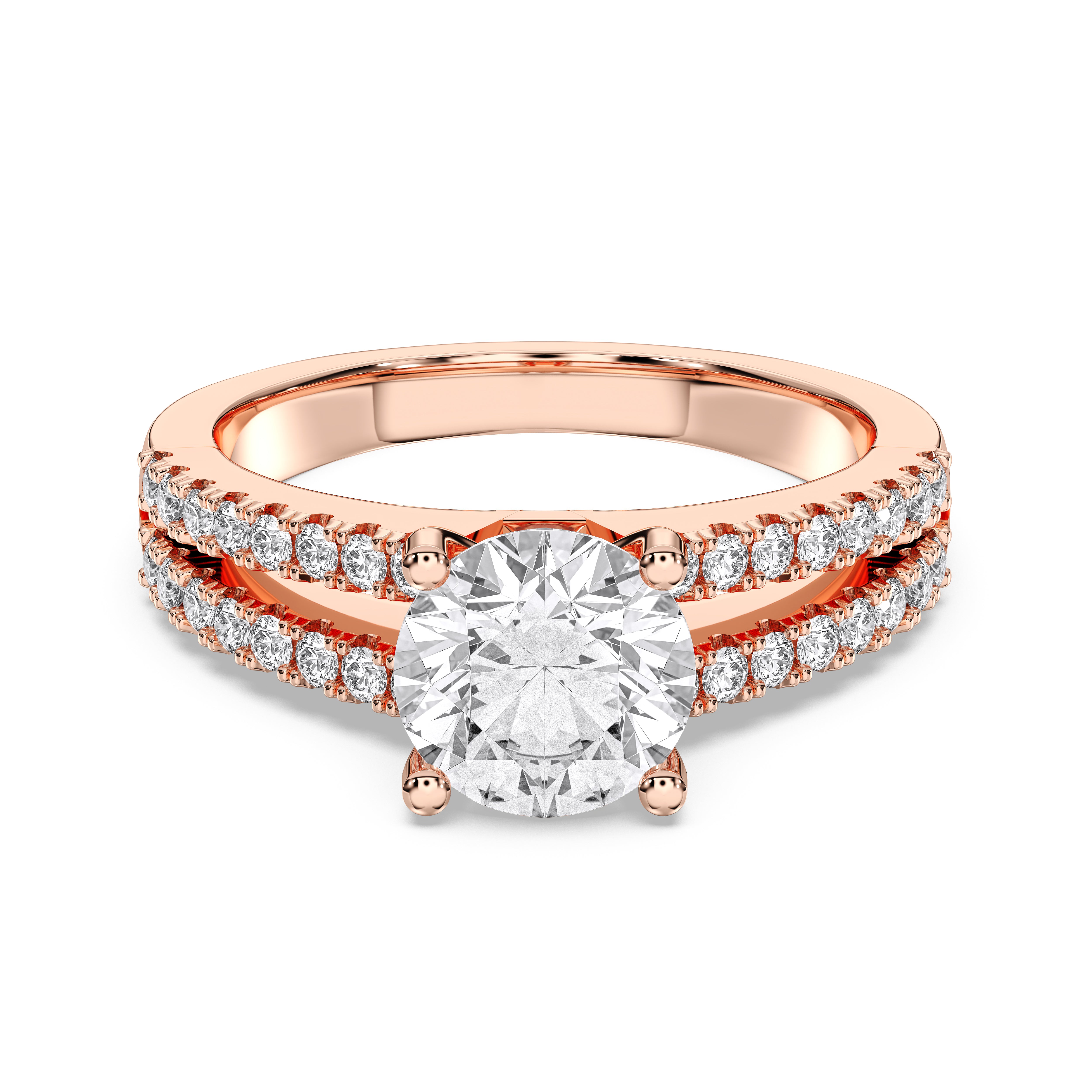1.85 Carat Round Cut Lab Grown Diamond Solitaire Engagement Ring in Solid Gold