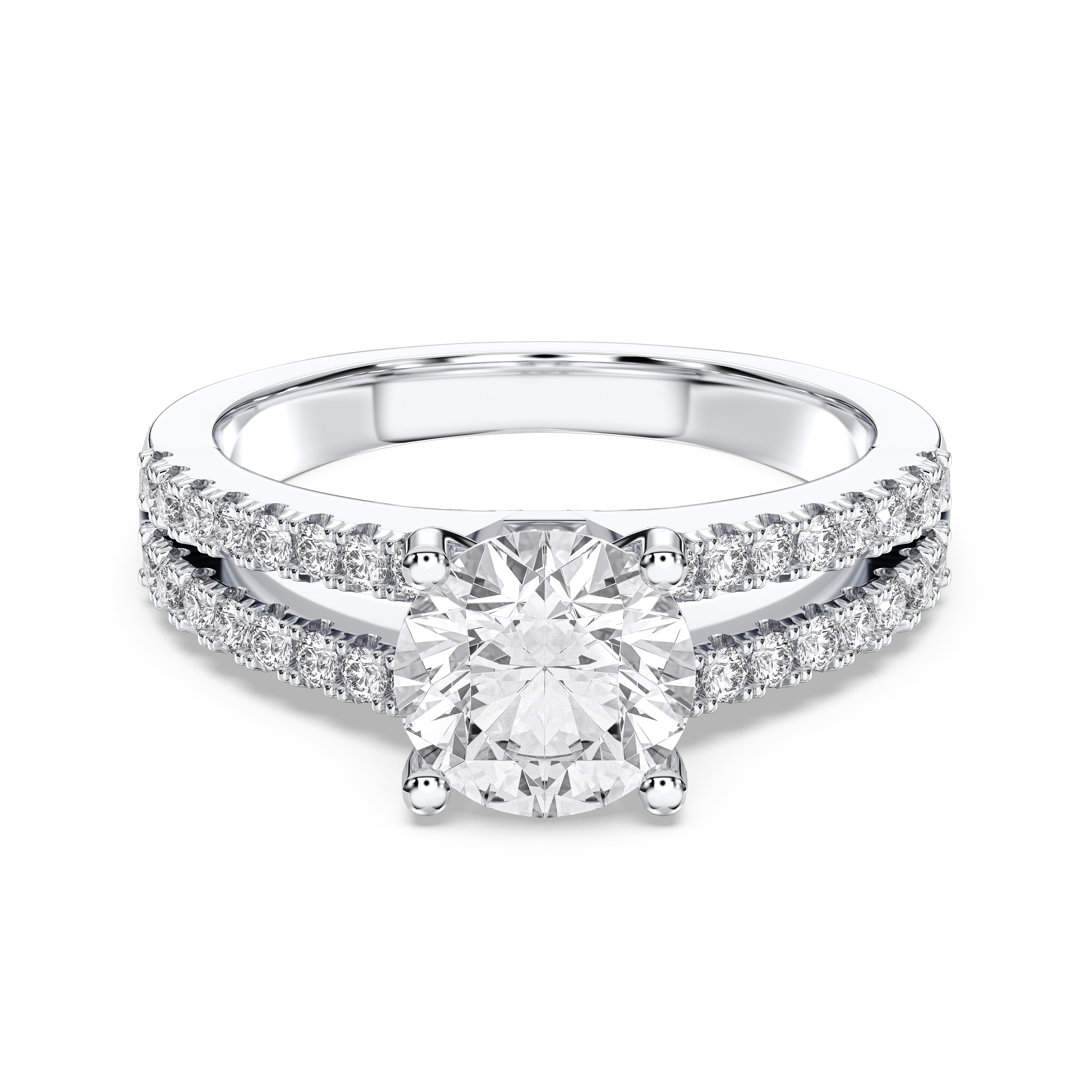 1.85 Carat Round Cut Lab Grown Diamond Solitaire Engagement Ring in Solid Gold