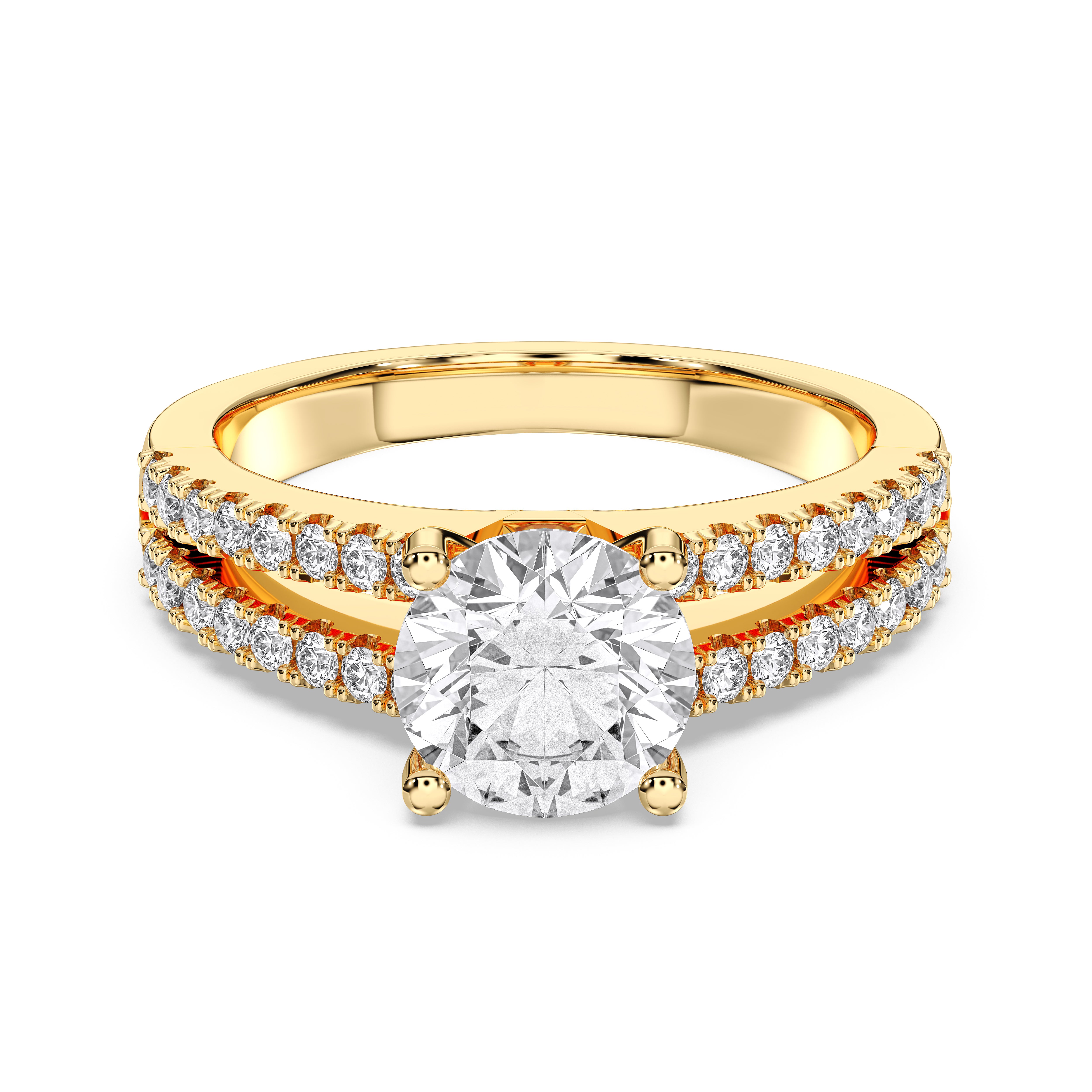 1.85 Carat Round Cut Lab Grown Diamond Solitaire Engagement Ring in Solid Gold