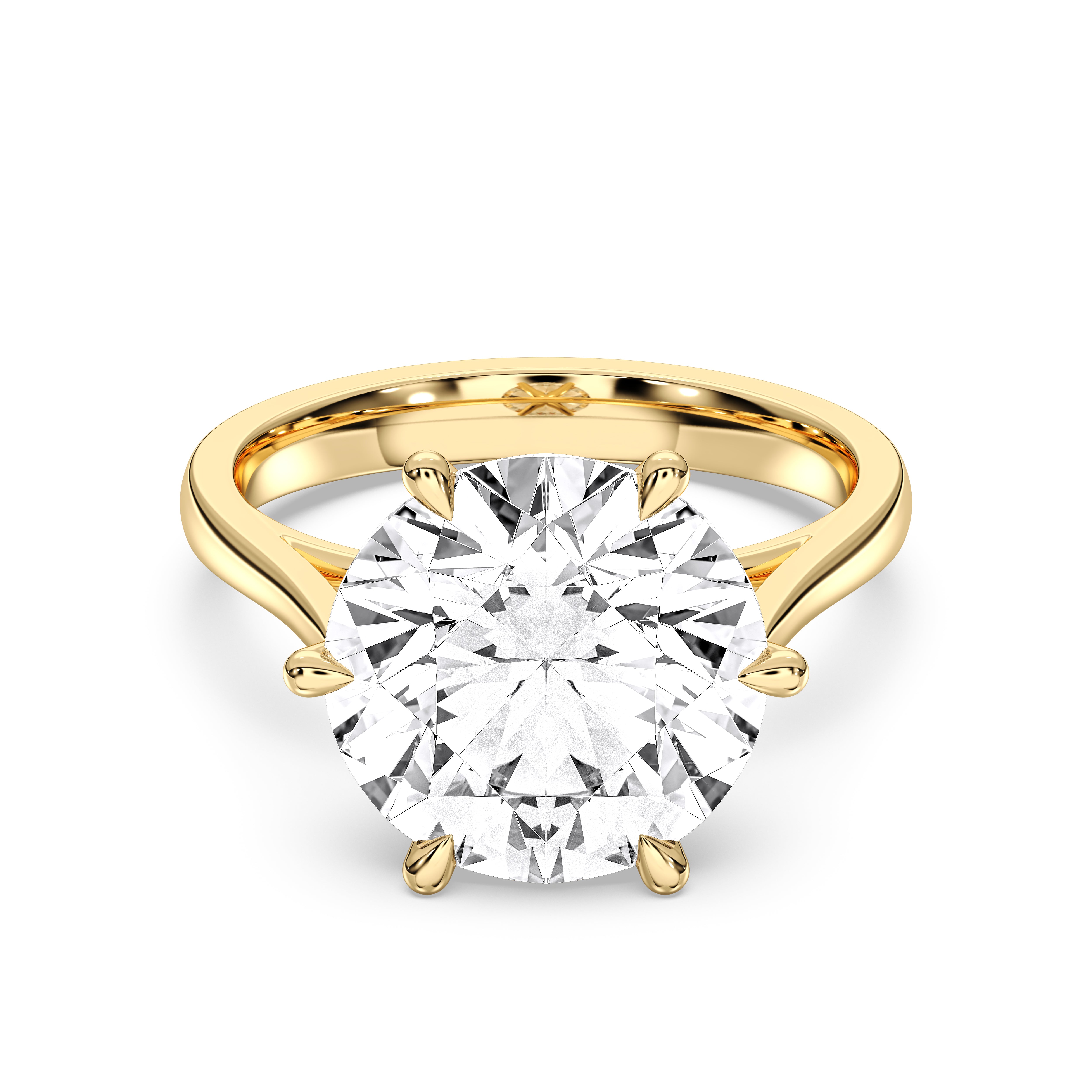 4.10 Carat Round Cut Lab Grown Diamond Solitaire Ring in Solid Gold for Her