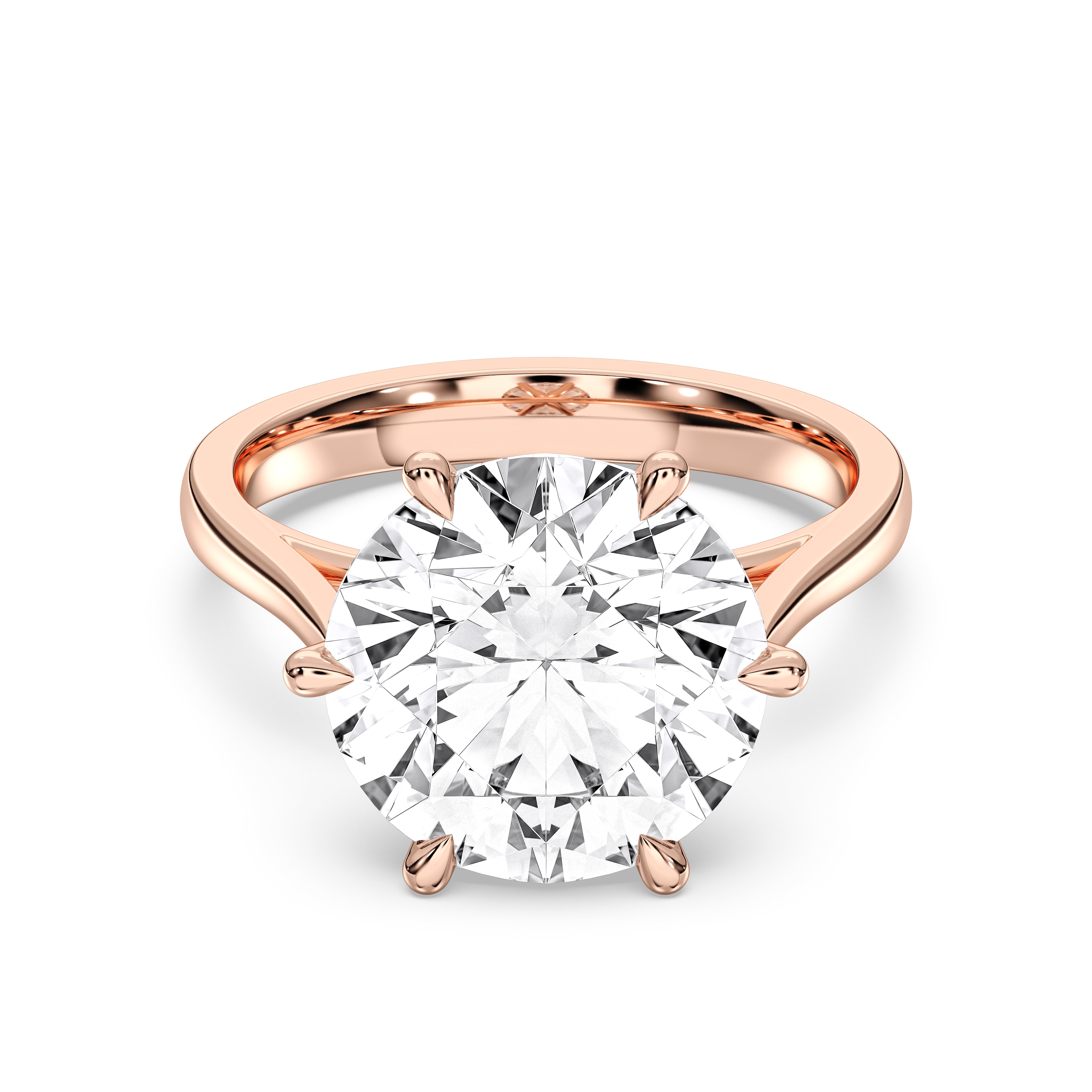 4.10 Carat Round Cut Lab Grown Diamond Solitaire Ring in Solid Gold for Her