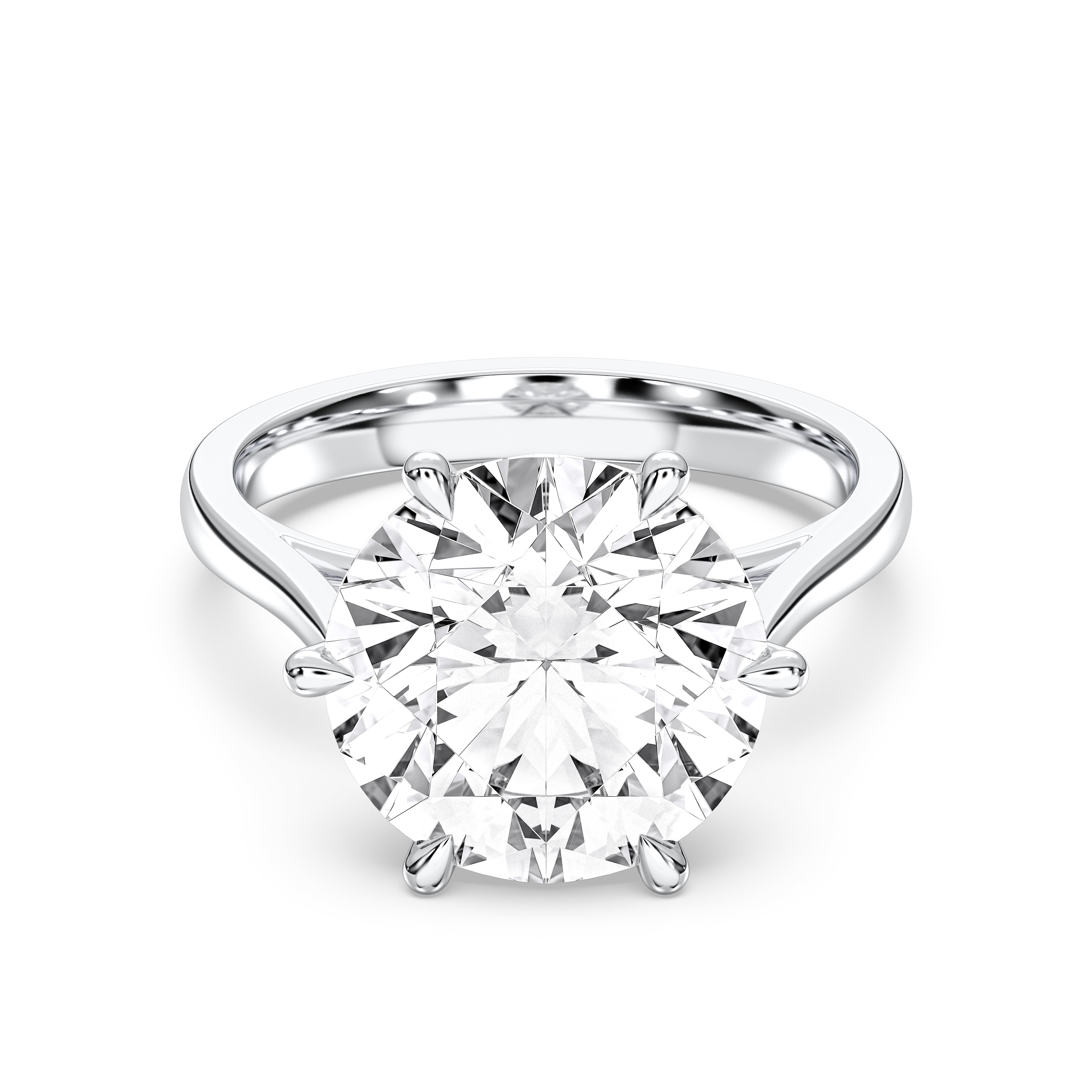 4.10 Carat Round Cut Lab Grown Diamond Solitaire Ring in Solid Gold for Her
