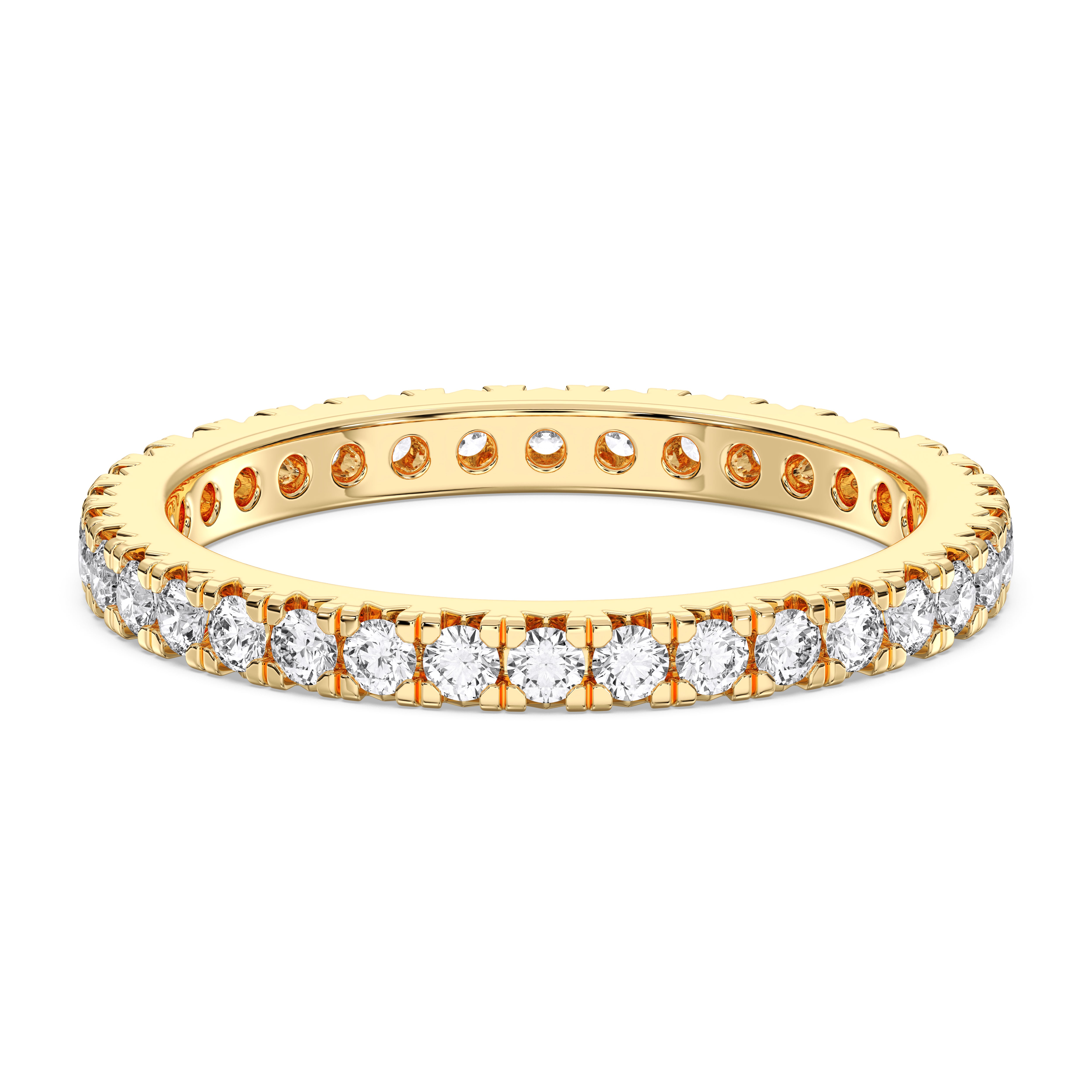 1.30 Carat Round Cut Lab Grown Diamond Eternity Wedding Ring in Solid Gold