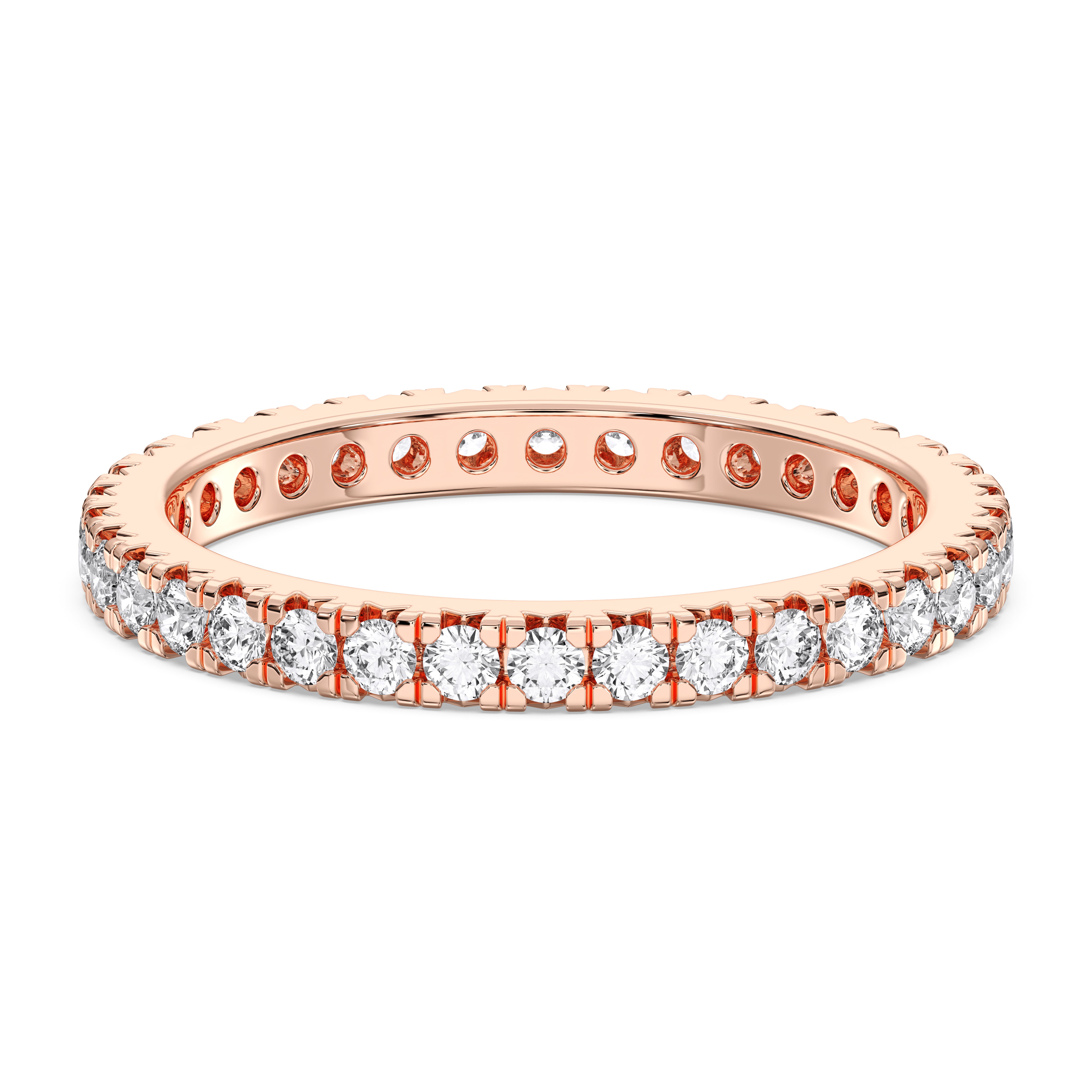 1.30 Carat Round Cut Lab Grown Diamond Eternity Wedding Ring in Solid Gold