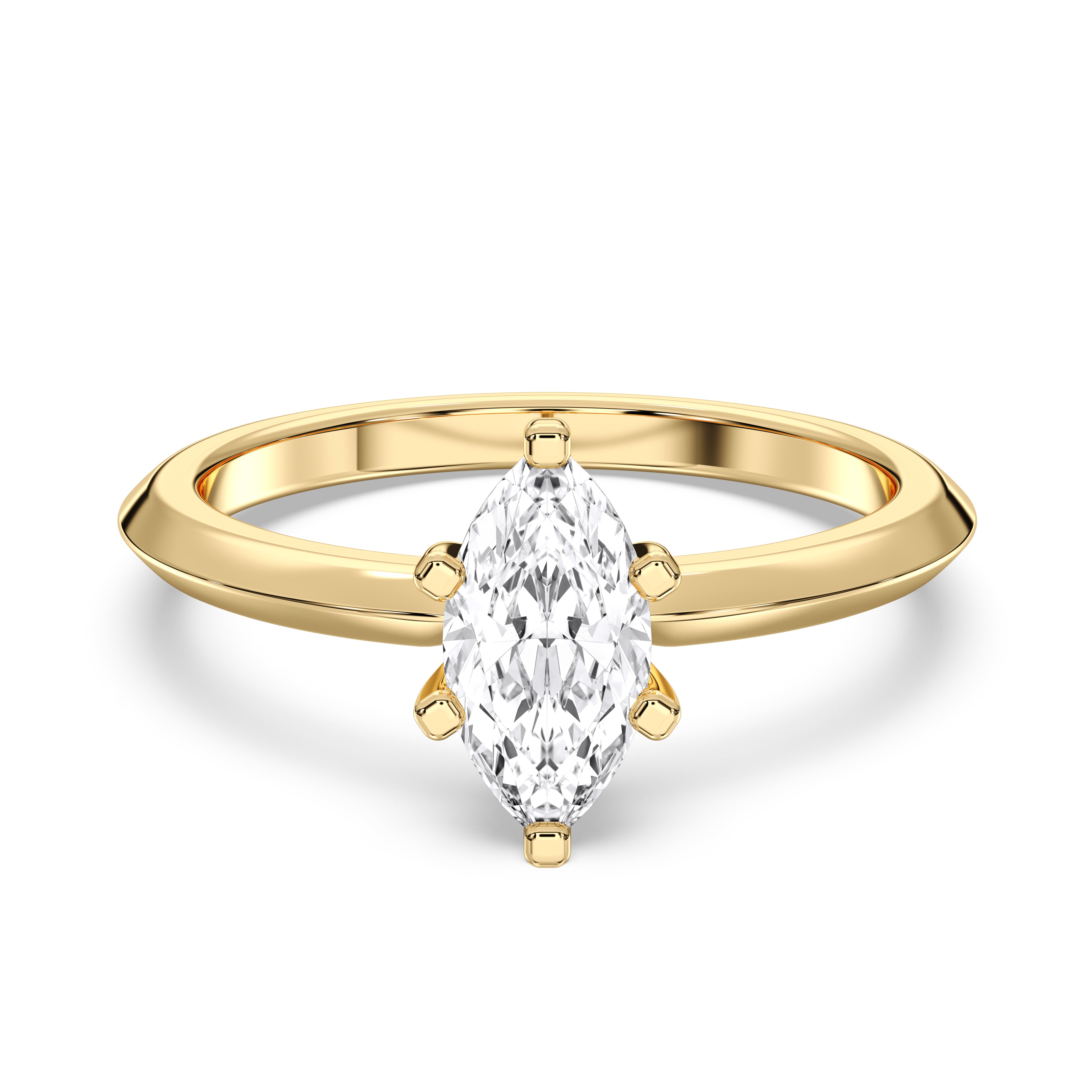 0.60 Carat Marquise Cut Lab Grown Diamond  Solitaire Ring in Solid Gold for Her