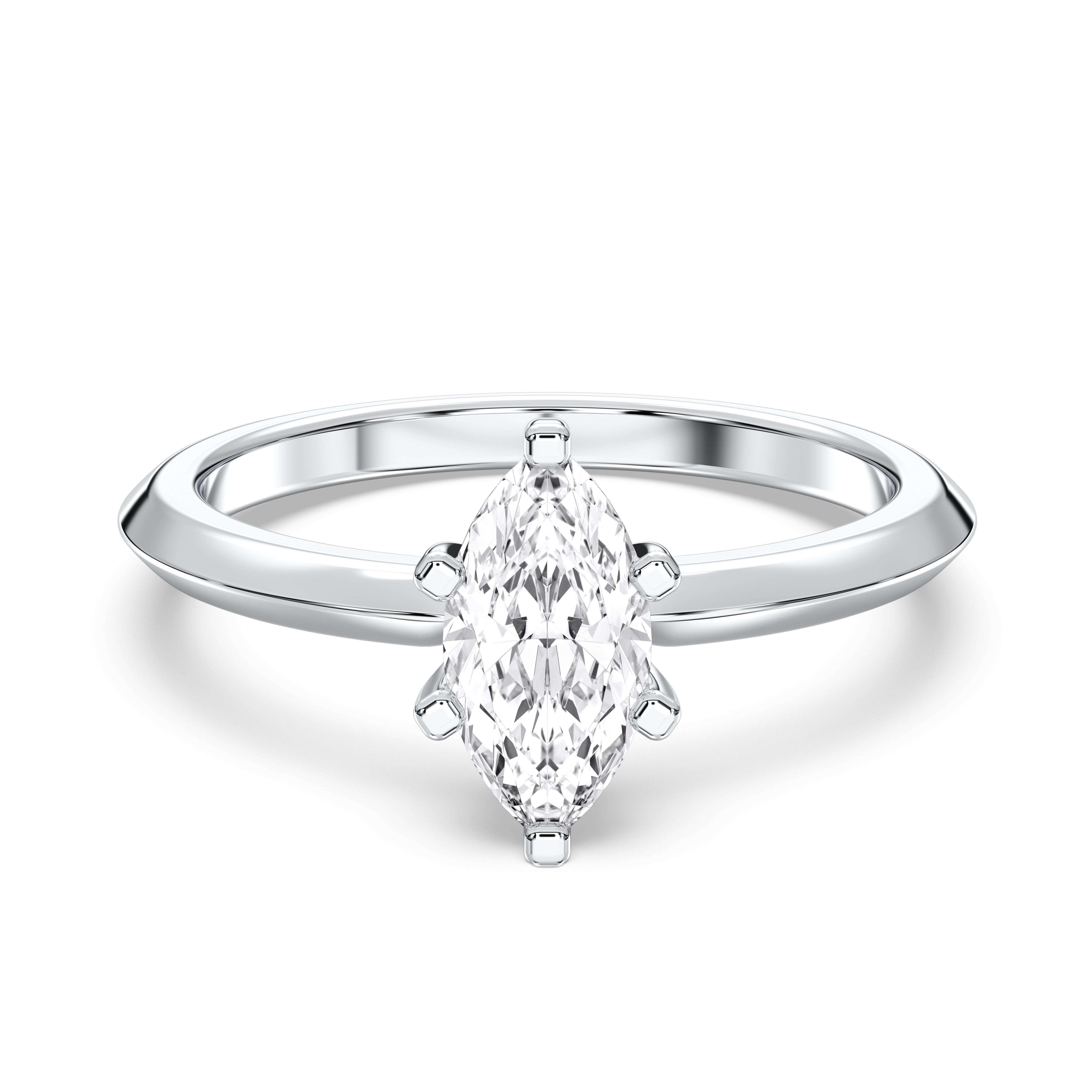 0.60 Carat Marquise Cut Lab Grown Diamond  Solitaire Ring in Solid Gold for Her