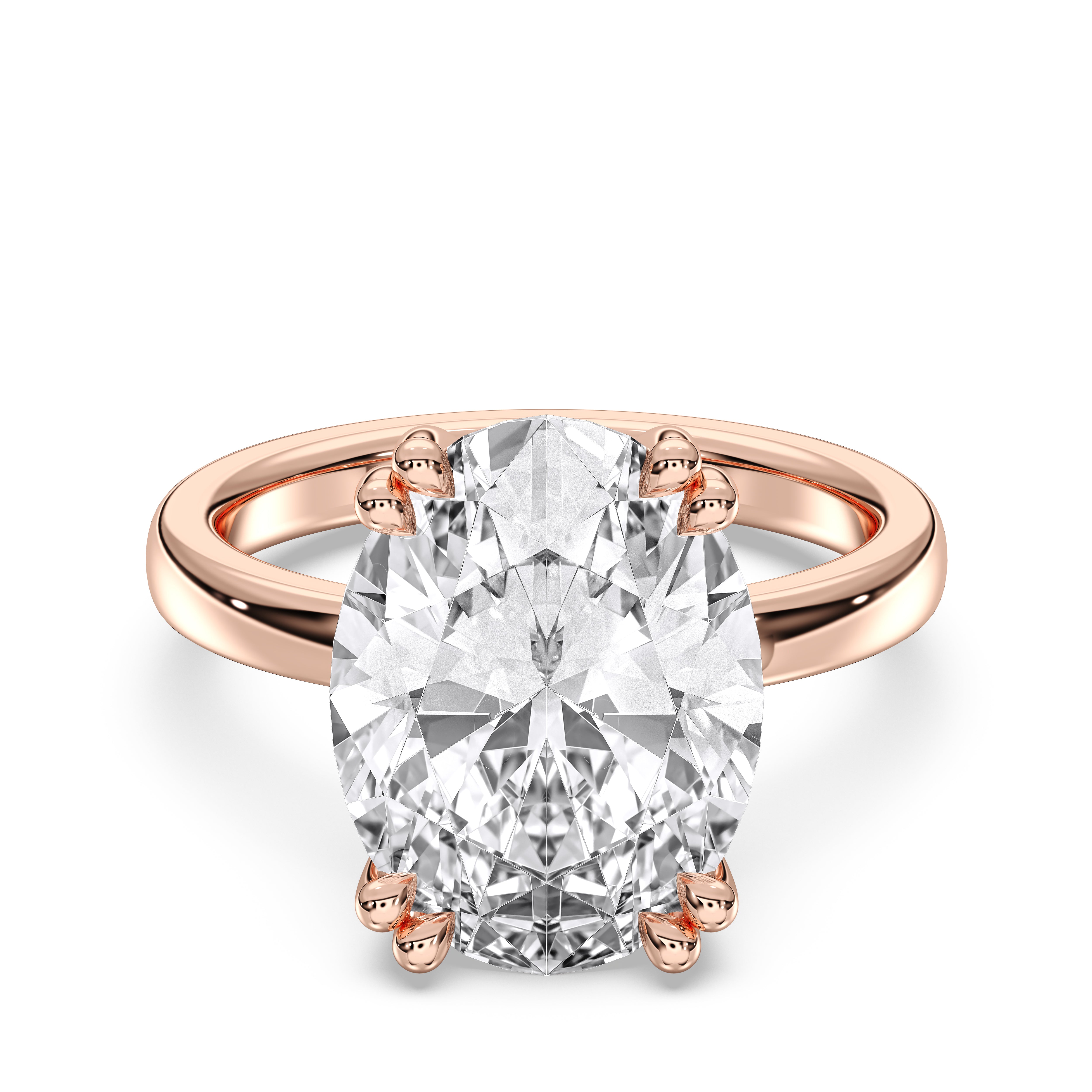 Round Cut 5.85 Carat Lab Grown Diamond  Prong Set Solitaire Ring in Solid Gold for Her