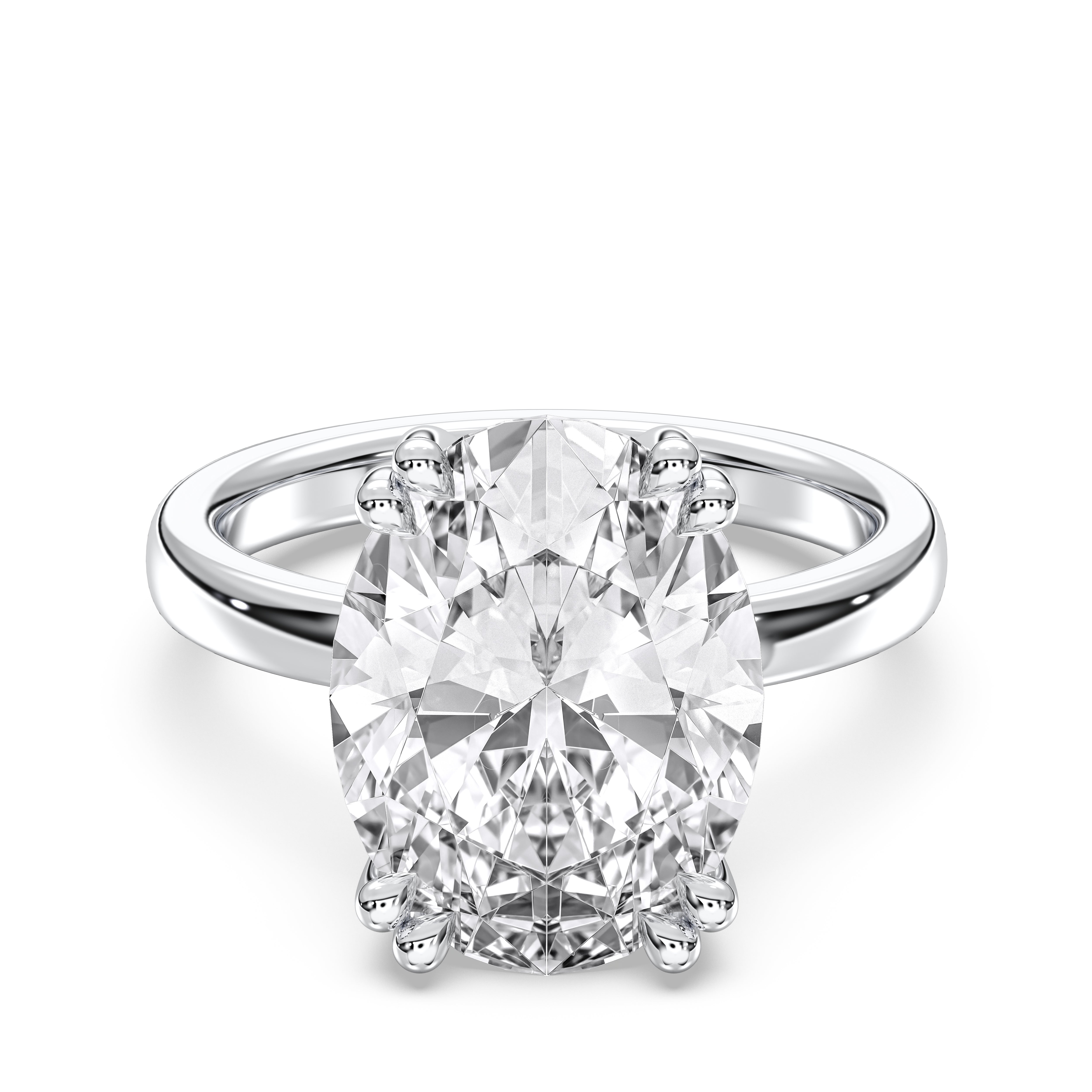 Round Cut 5.85 Carat Lab Grown Diamond  Prong Set Solitaire Ring in Solid Gold for Her