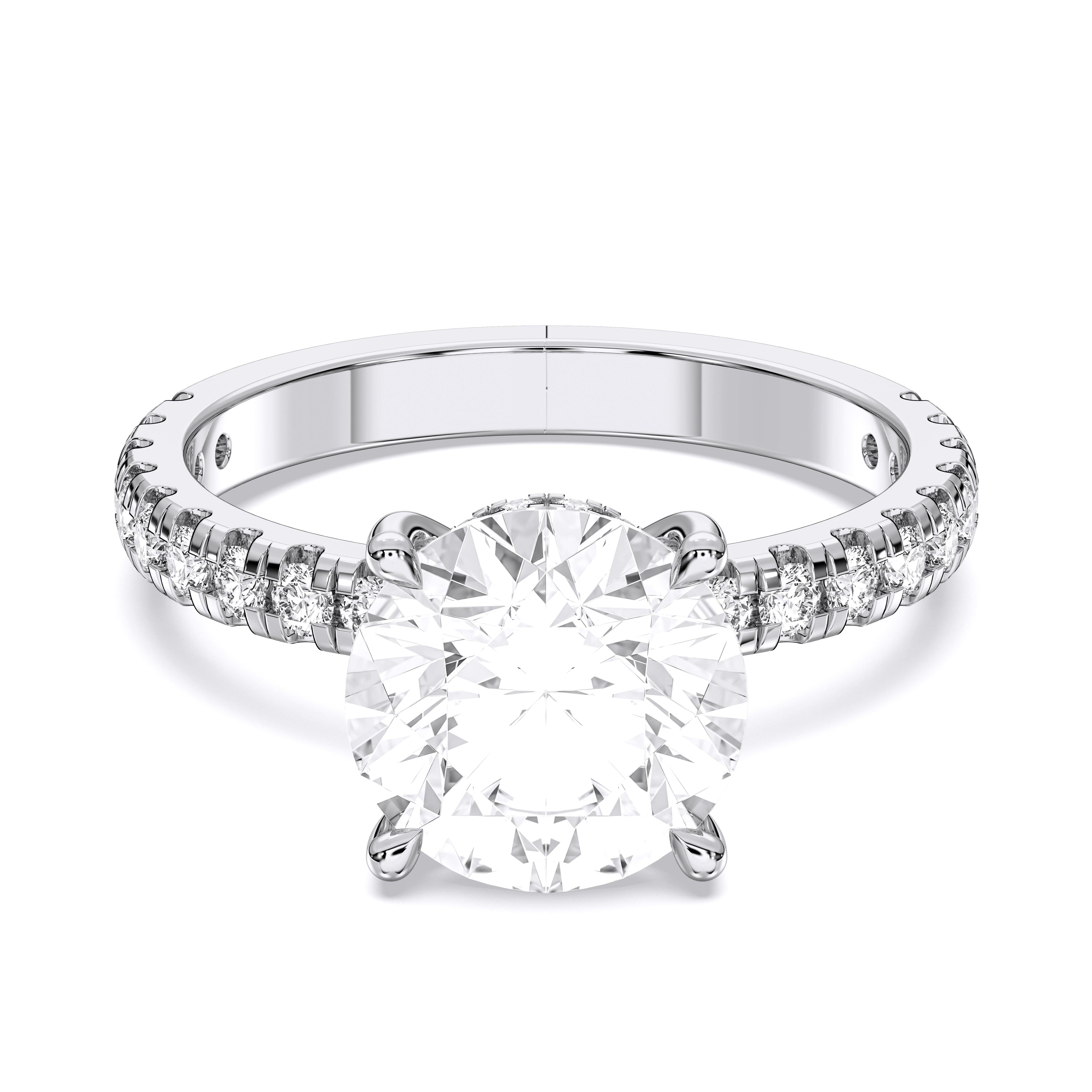 Round Shape 4.50 Carat Lab Grown Diamond Solitaire Engagement Ring in Solid Gold for Women