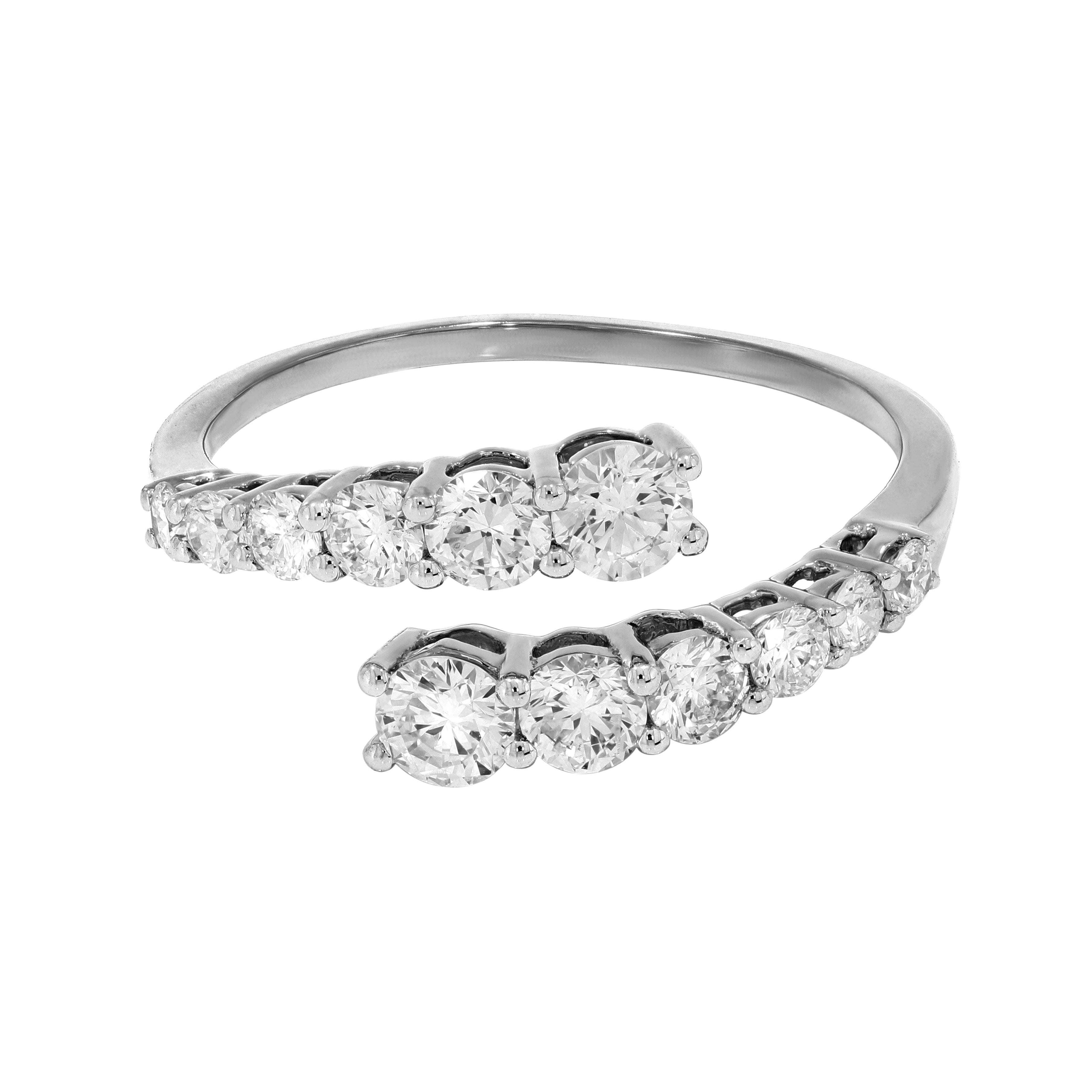 Keeva Jewels Round Diamond Graduated Crossover Engagement Ring - KJR3347