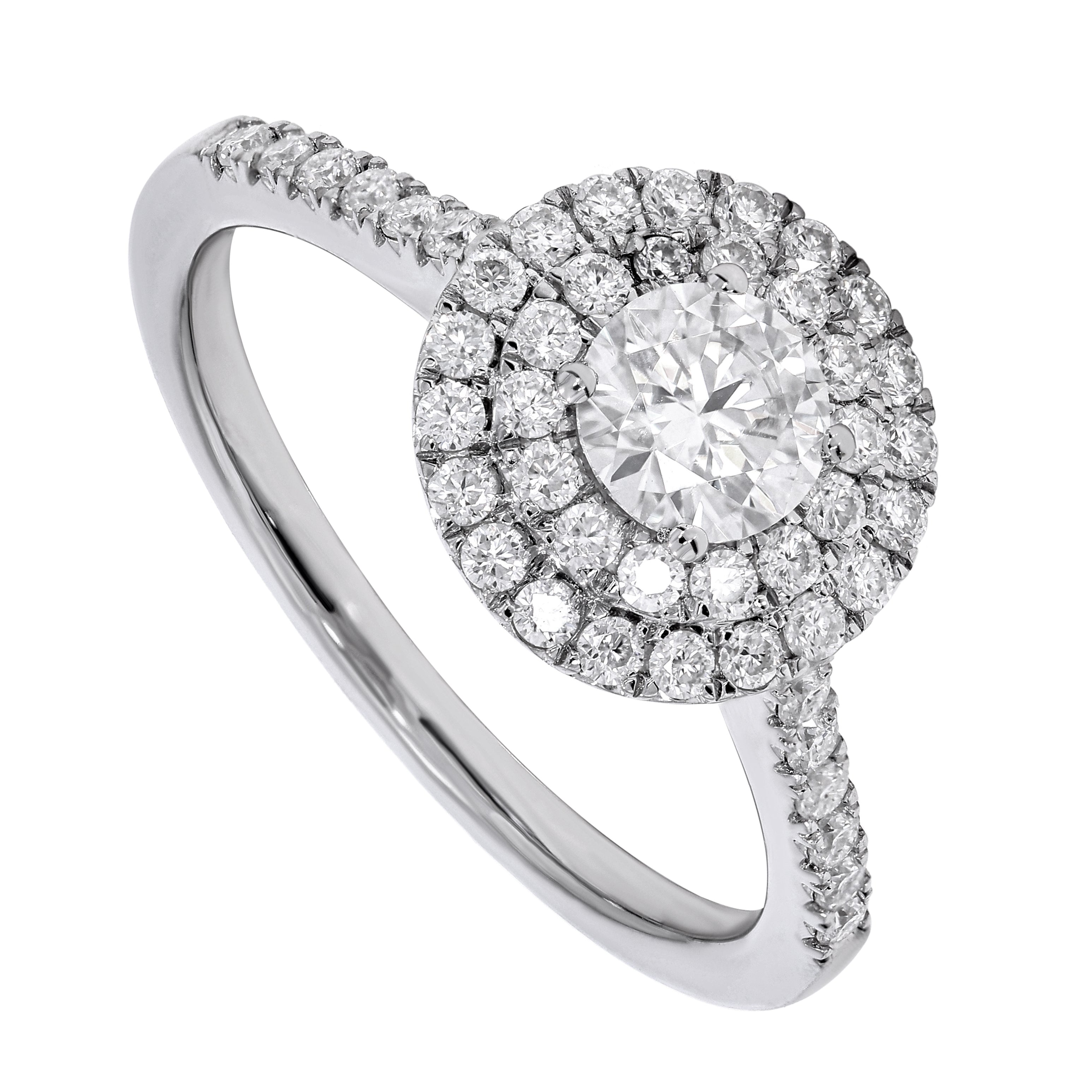 Keeva Jewels Round Diamond Double Halo Engagement Ring - KJR4037