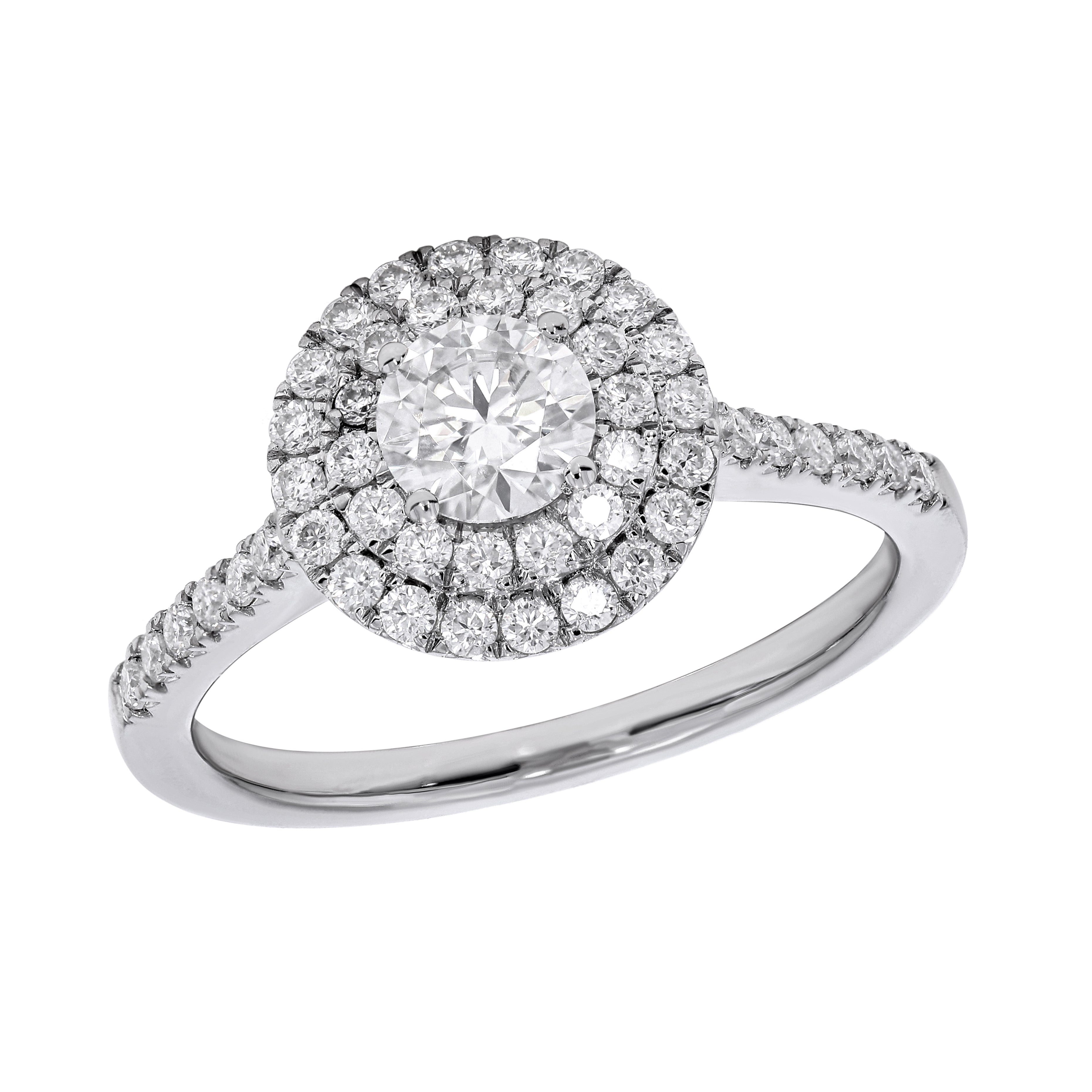 Keeva Jewels Round Diamond Double Halo Engagement Ring - KJR4037